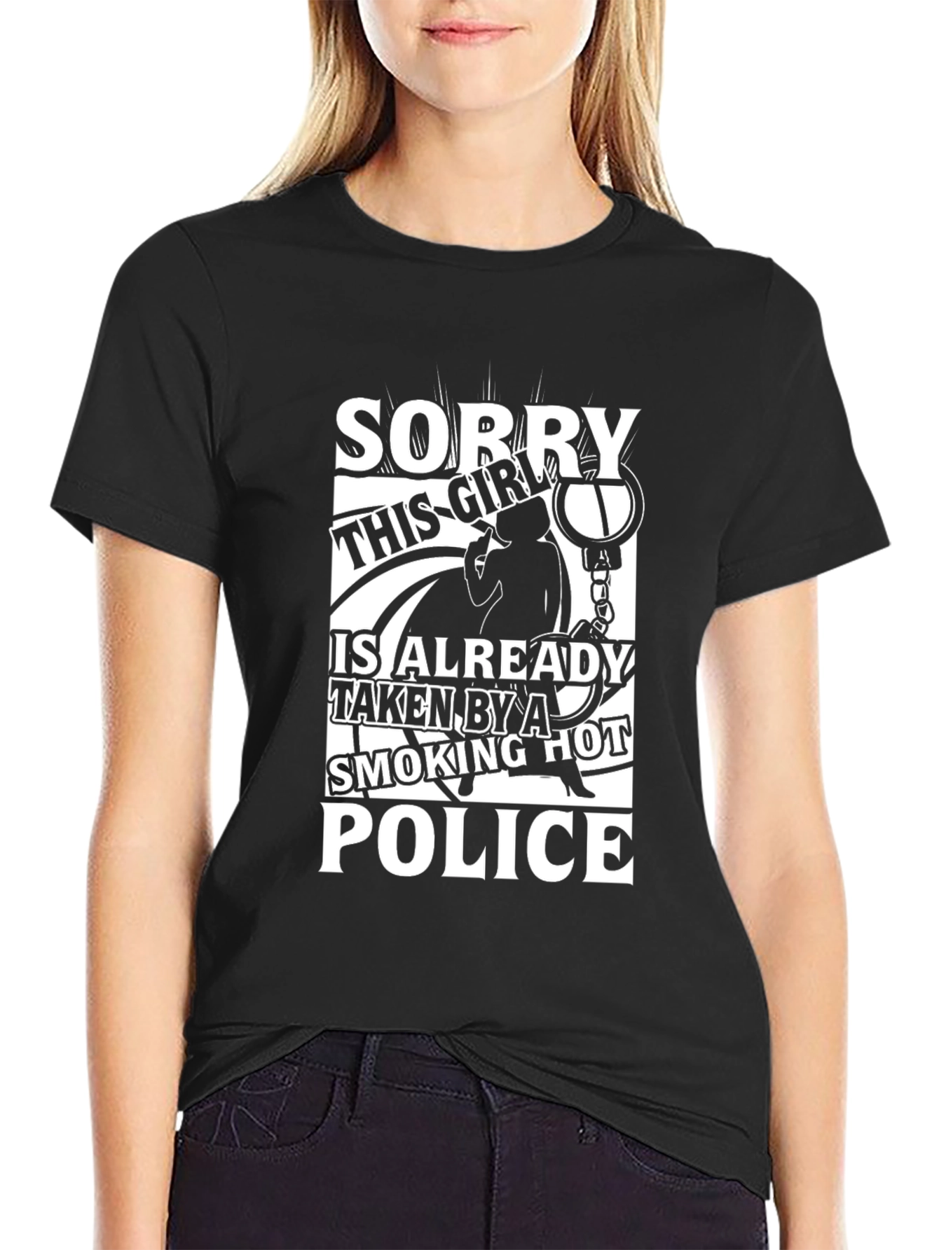 Funny Police Girlfriend T-Shirt Smoking Hot Cop Wife Tee