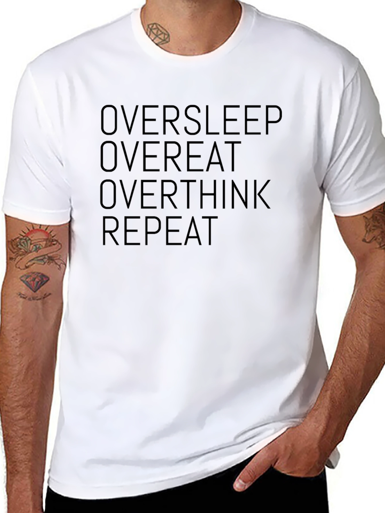 Oversleep Overeat Overthink Repeat T-Shirt