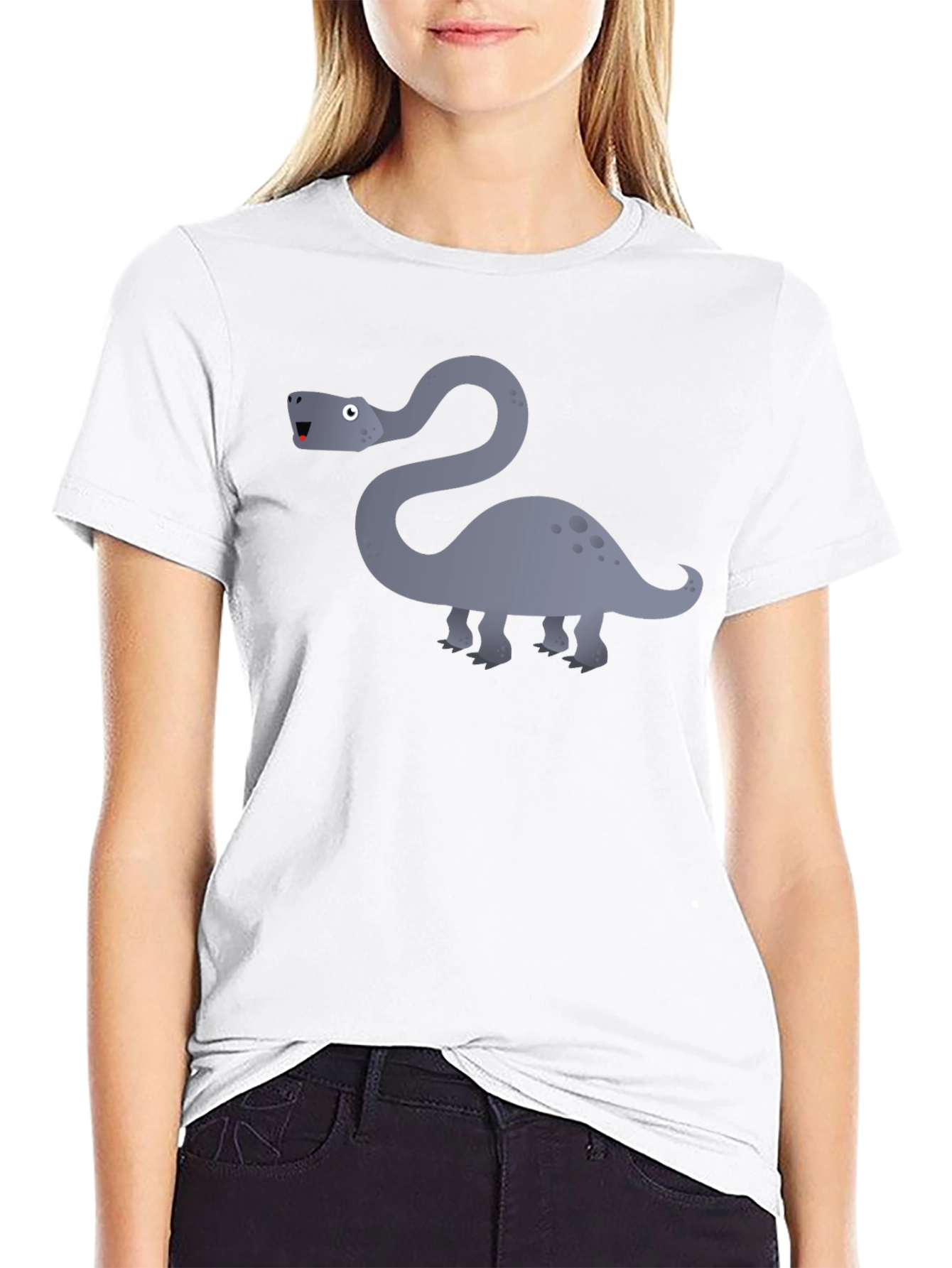 Dinosaur Graphic Tee - Black Cotton T-Shirt