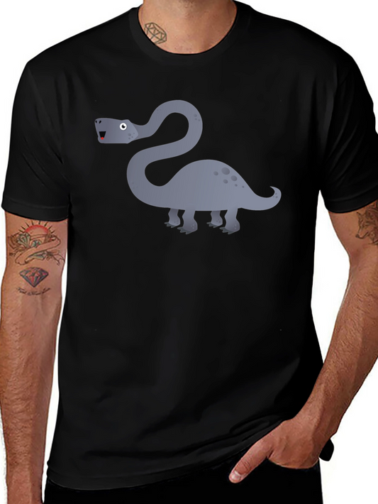 Dinosaur Graphic Tee - Black Cotton T-Shirt