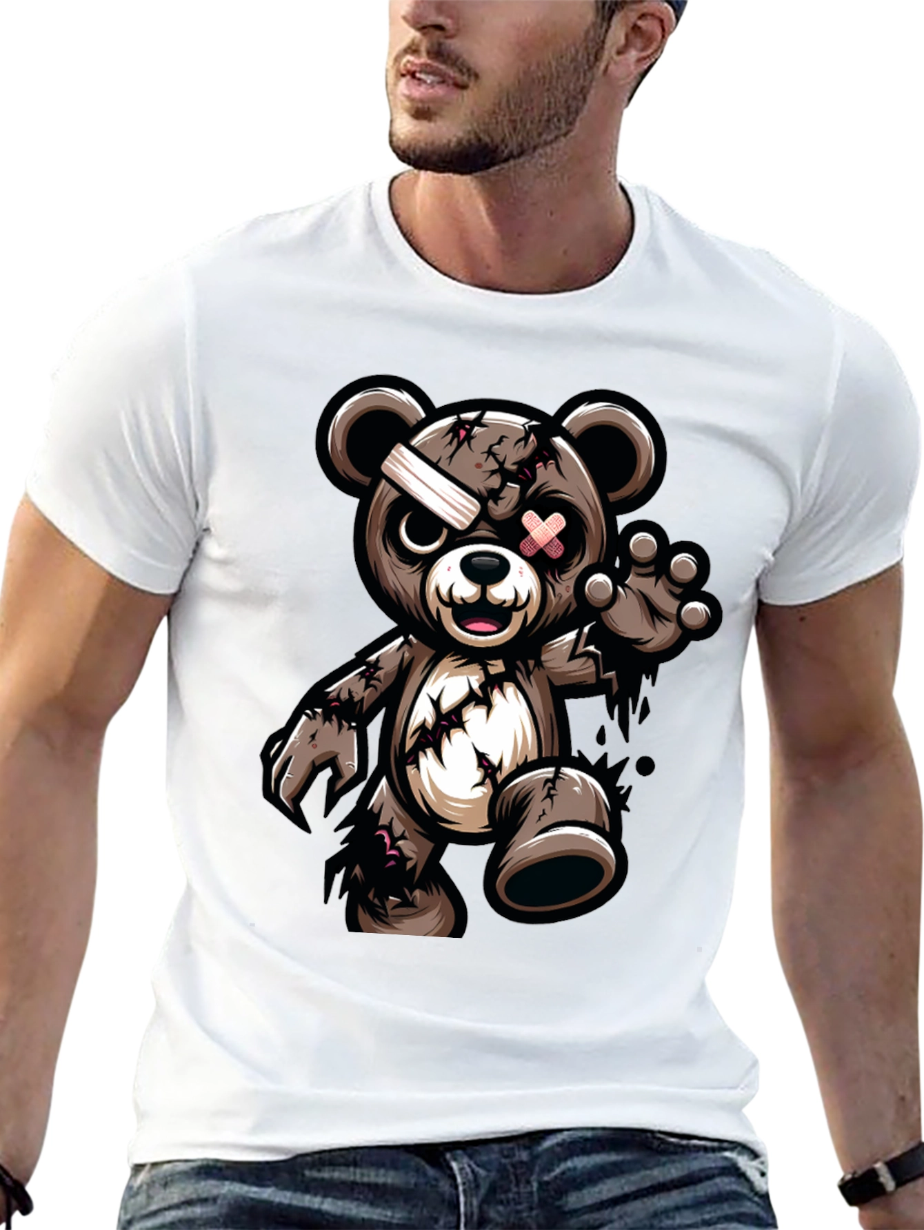 Zombie Teddy Bear Graphic T-Shirt