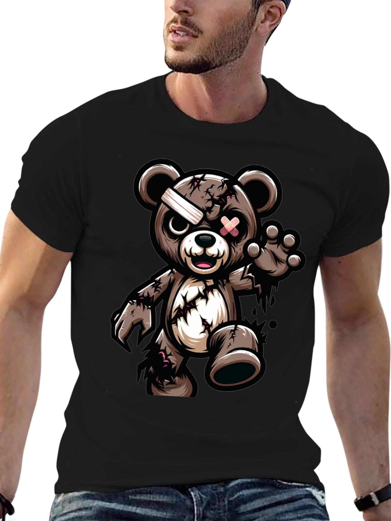 Zombie Teddy Bear Graphic T-Shirt