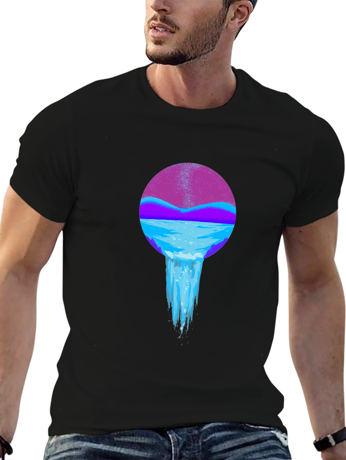 Mystic Waterfall Black T-Shirt