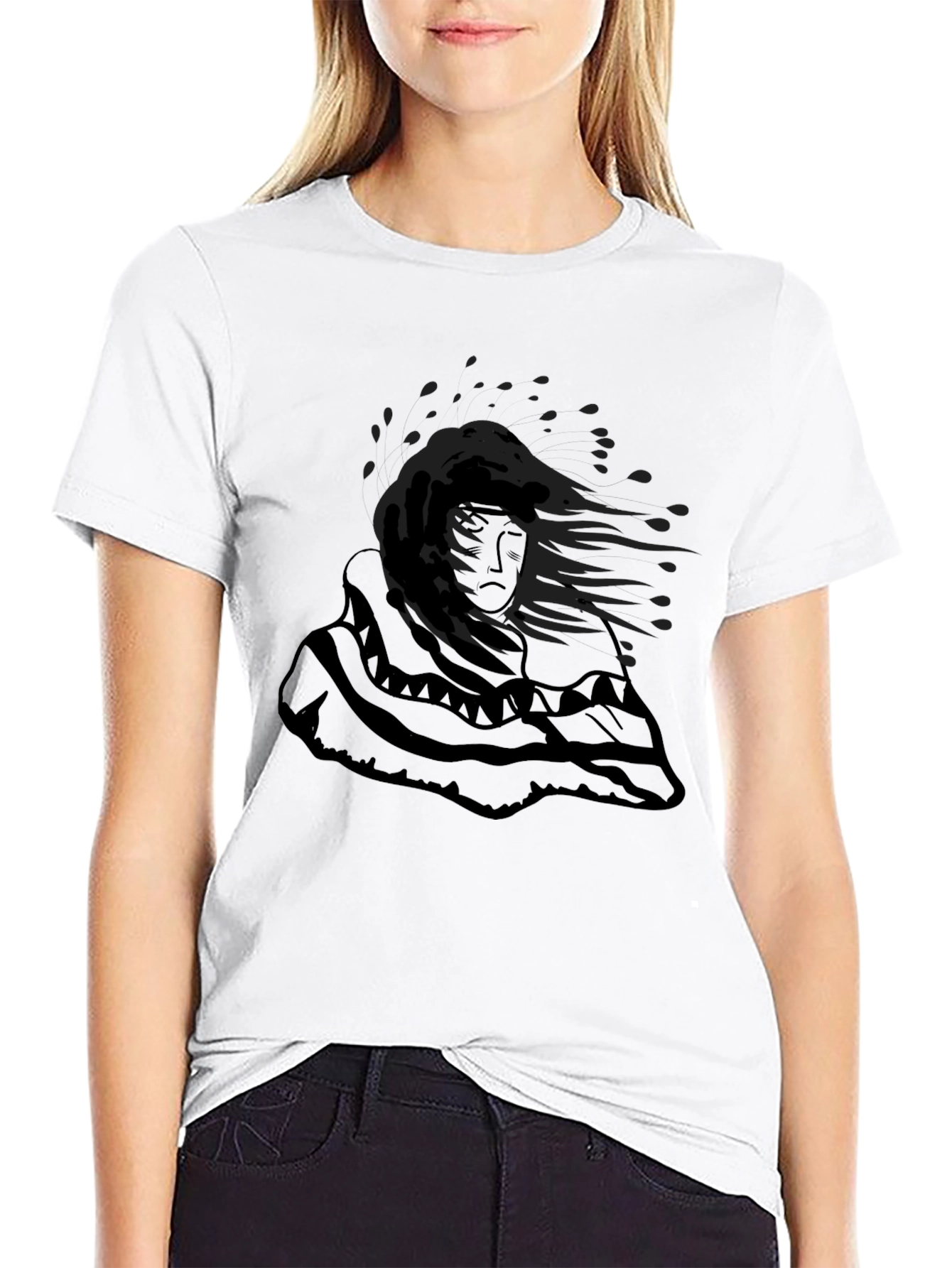 Mystic Woman Graphic Print Black T-Shirt