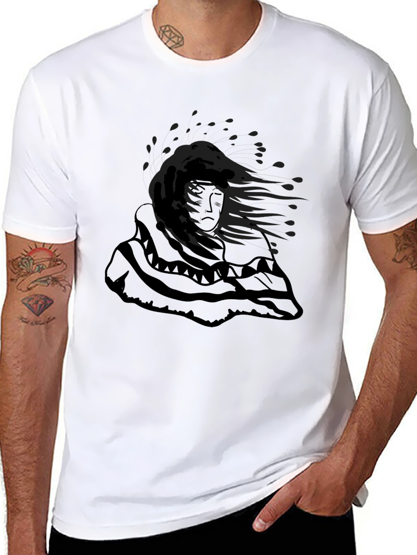 Mystic Woman Graphic Print Black T-Shirt