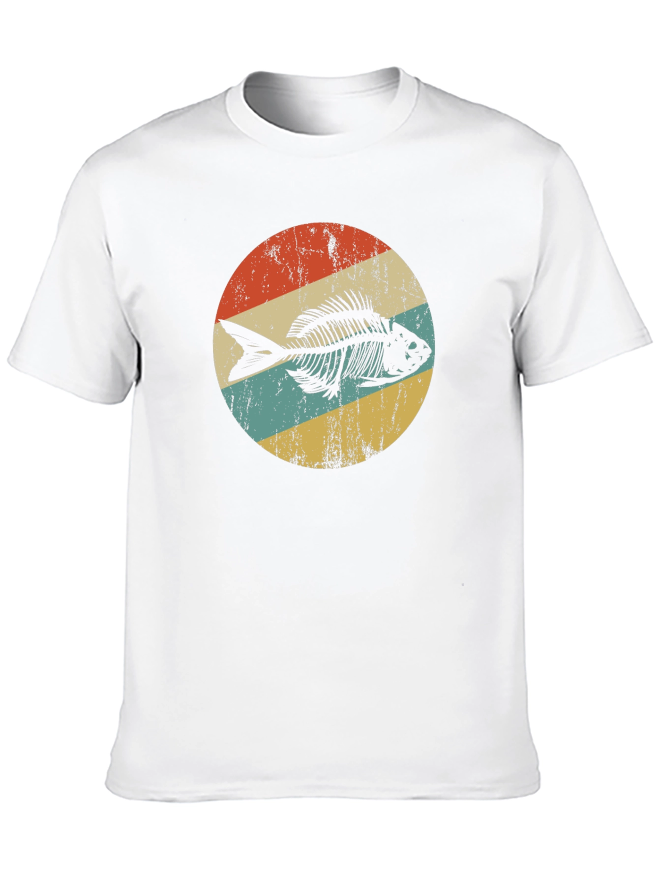 Retro Fish Skeleton Graphic T-Shirt