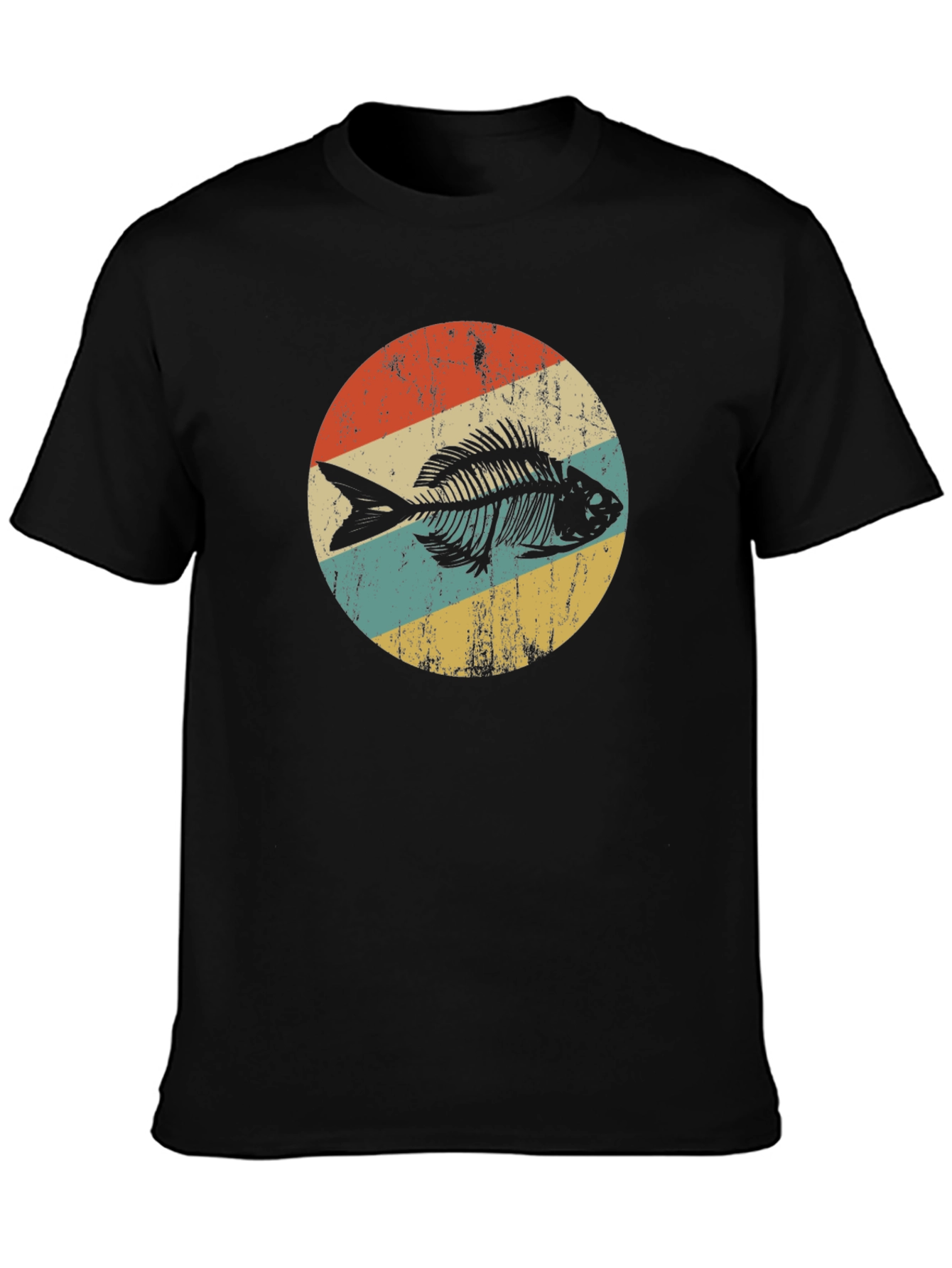 Retro Fish Skeleton Graphic T-Shirt