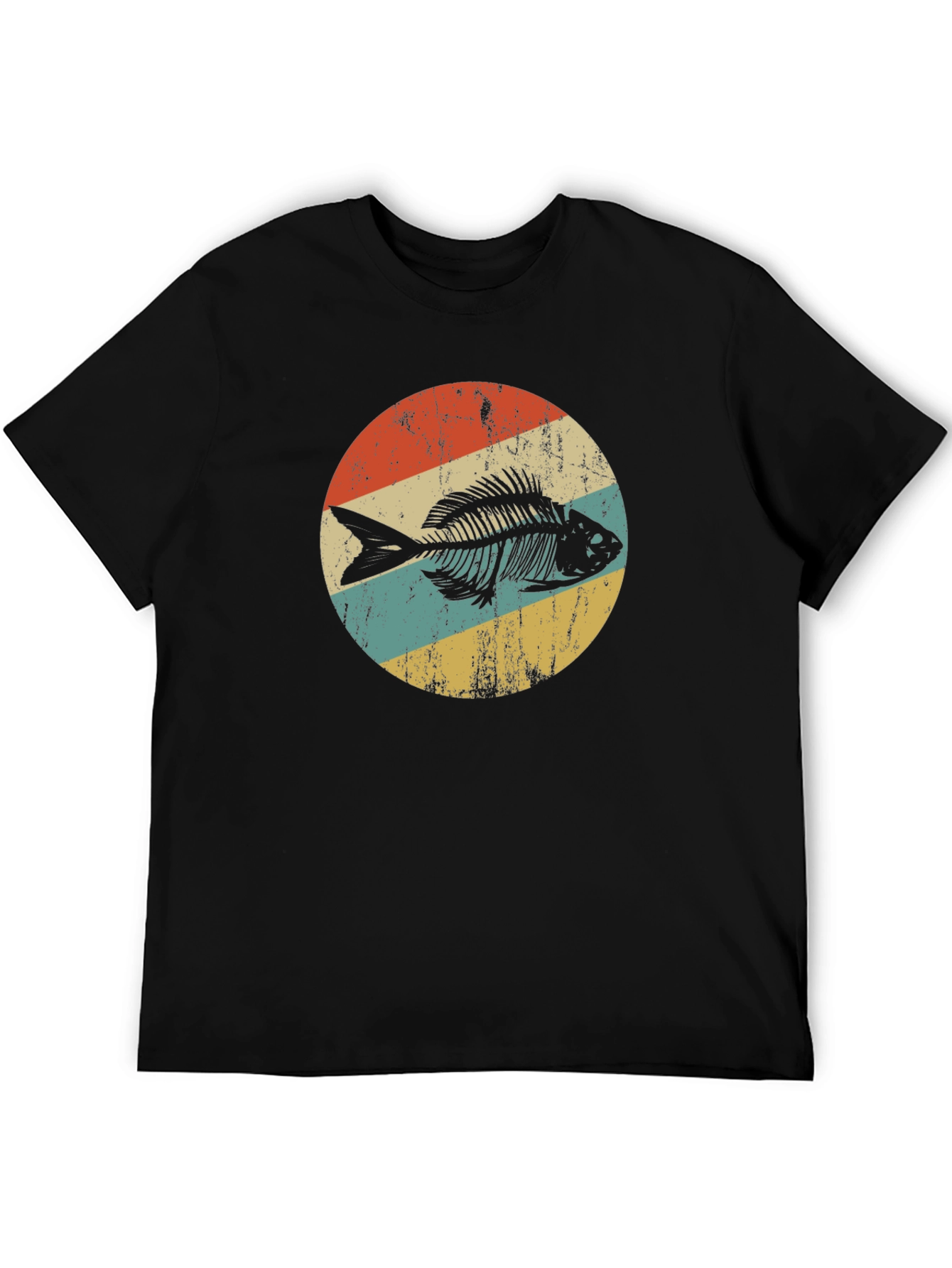 Retro Fish Skeleton Graphic T-Shirt