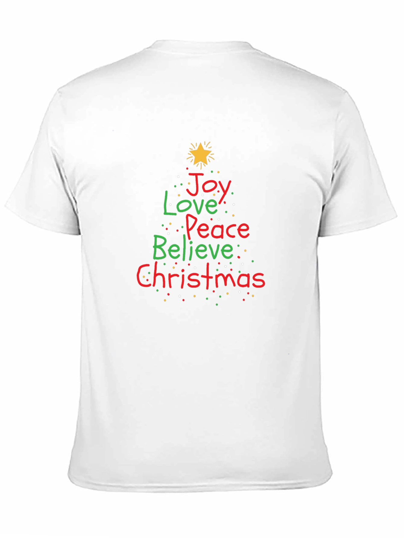 Festive Christmas Tree Word Art Graphic Tee