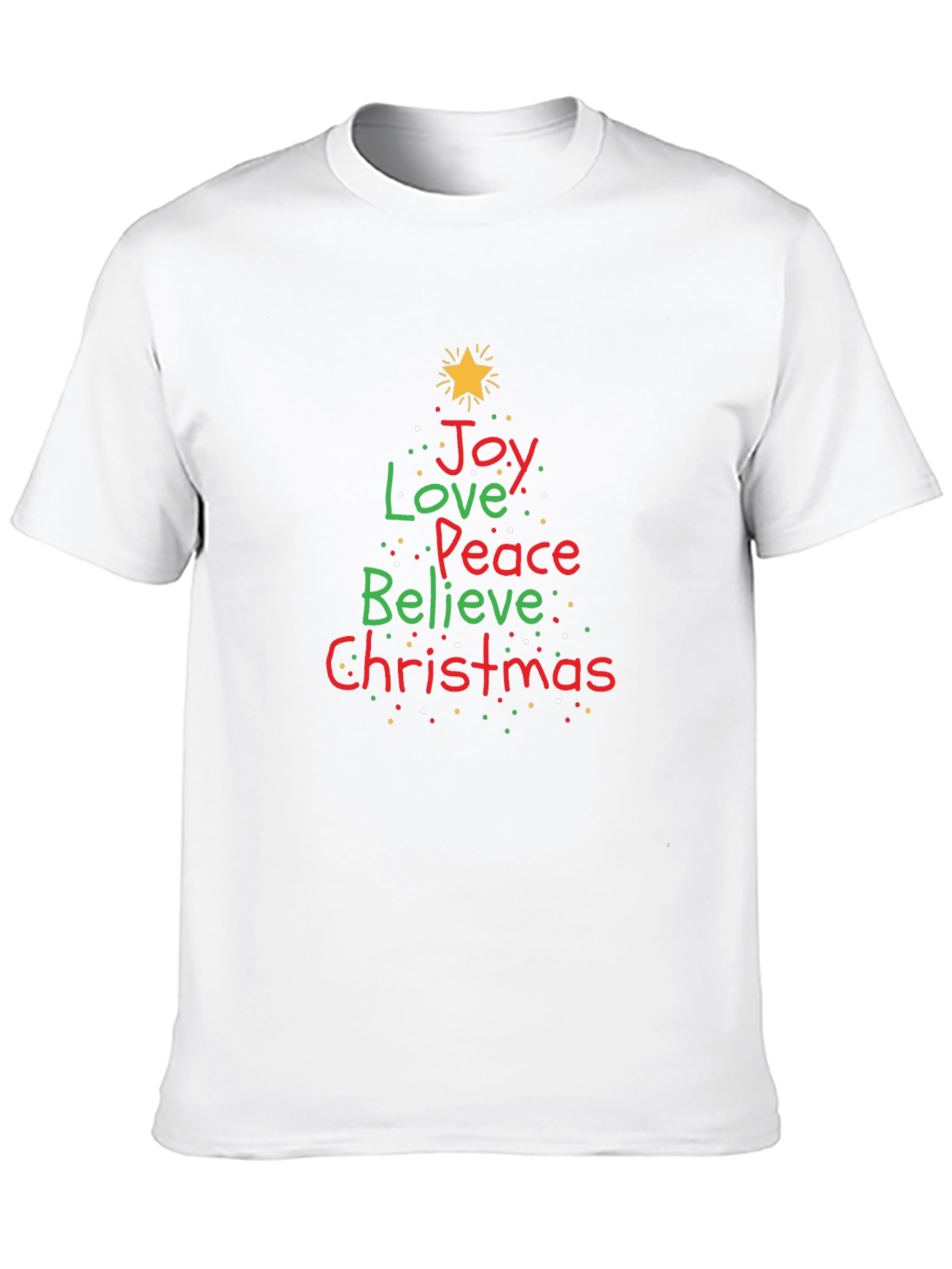 Festive Christmas Tree Word Art Graphic Tee