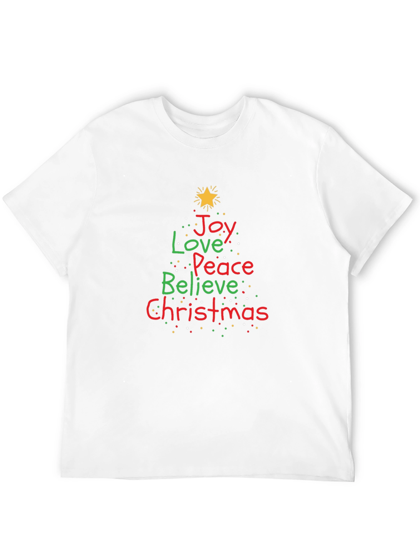 Festive Christmas Tree Word Art Graphic Tee