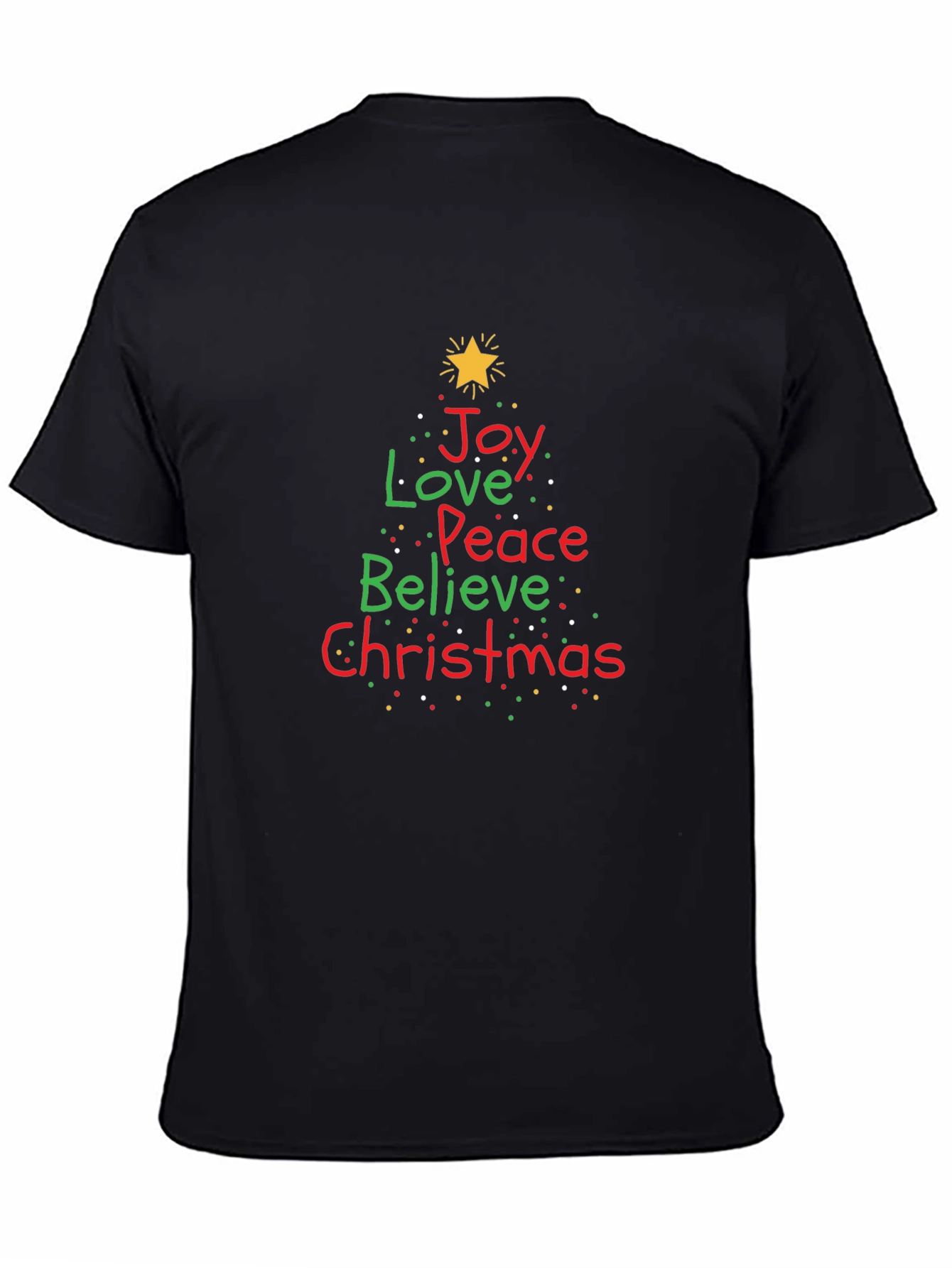 Festive Christmas Tree Word Art Graphic Tee