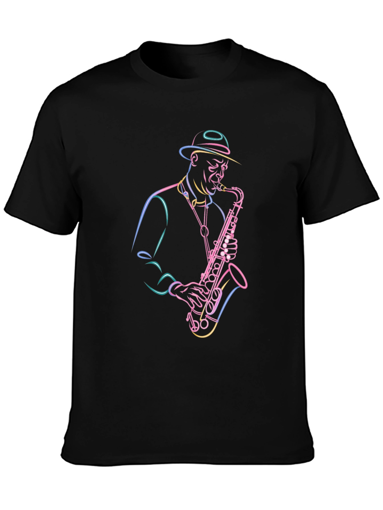 Neon Sax Player Graphic Tee