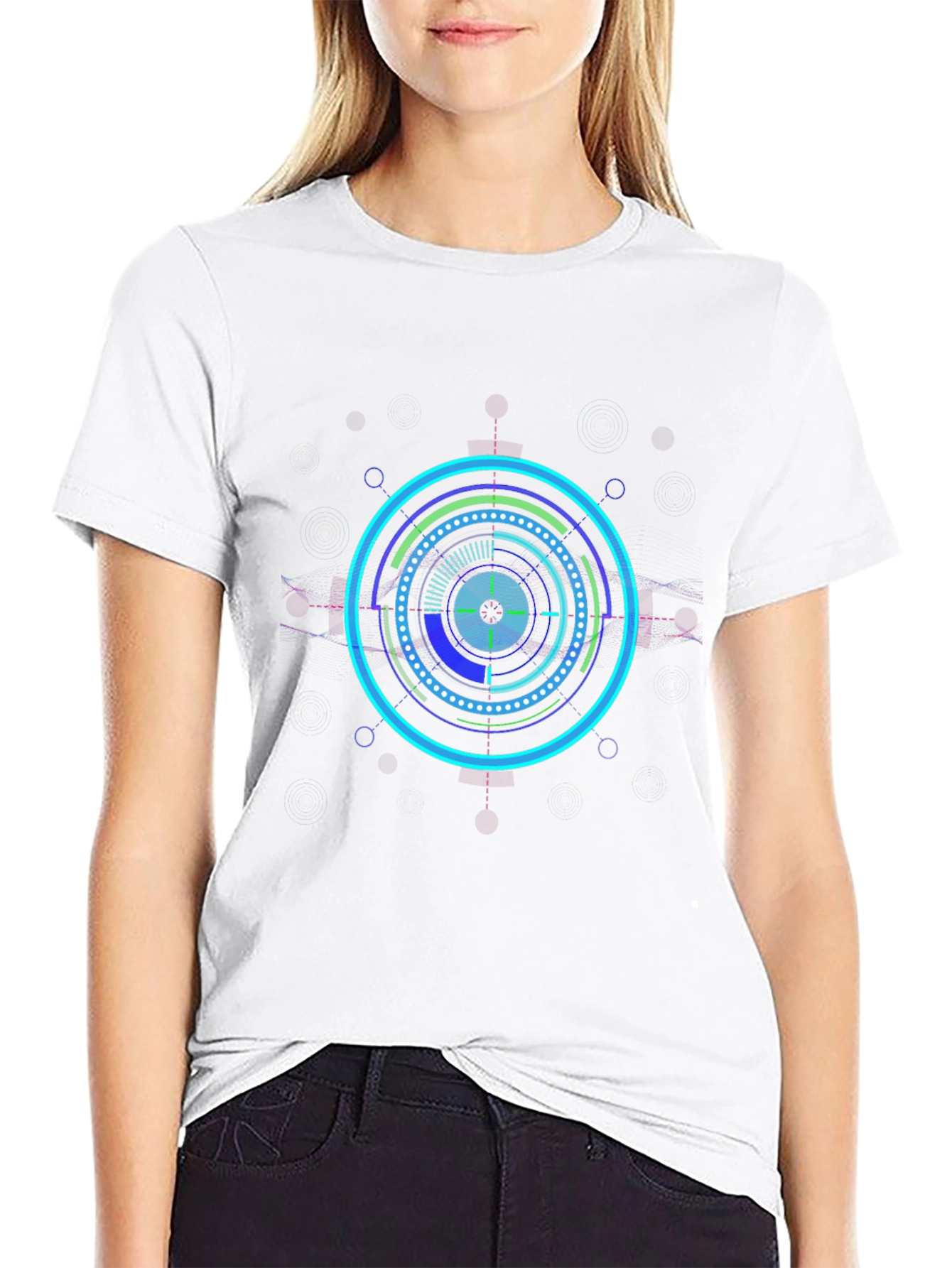 Cyberpunk Circle Graphic Tee - Black