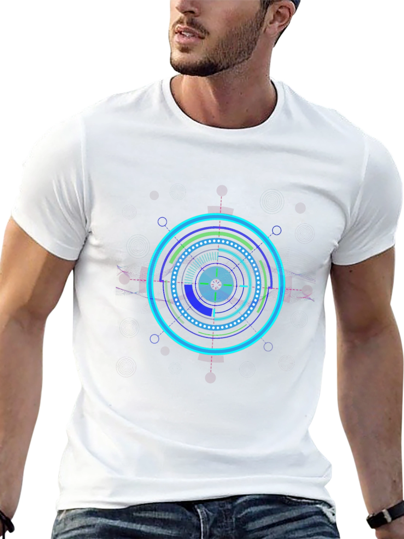 Cyberpunk Circle Graphic Tee - Black
