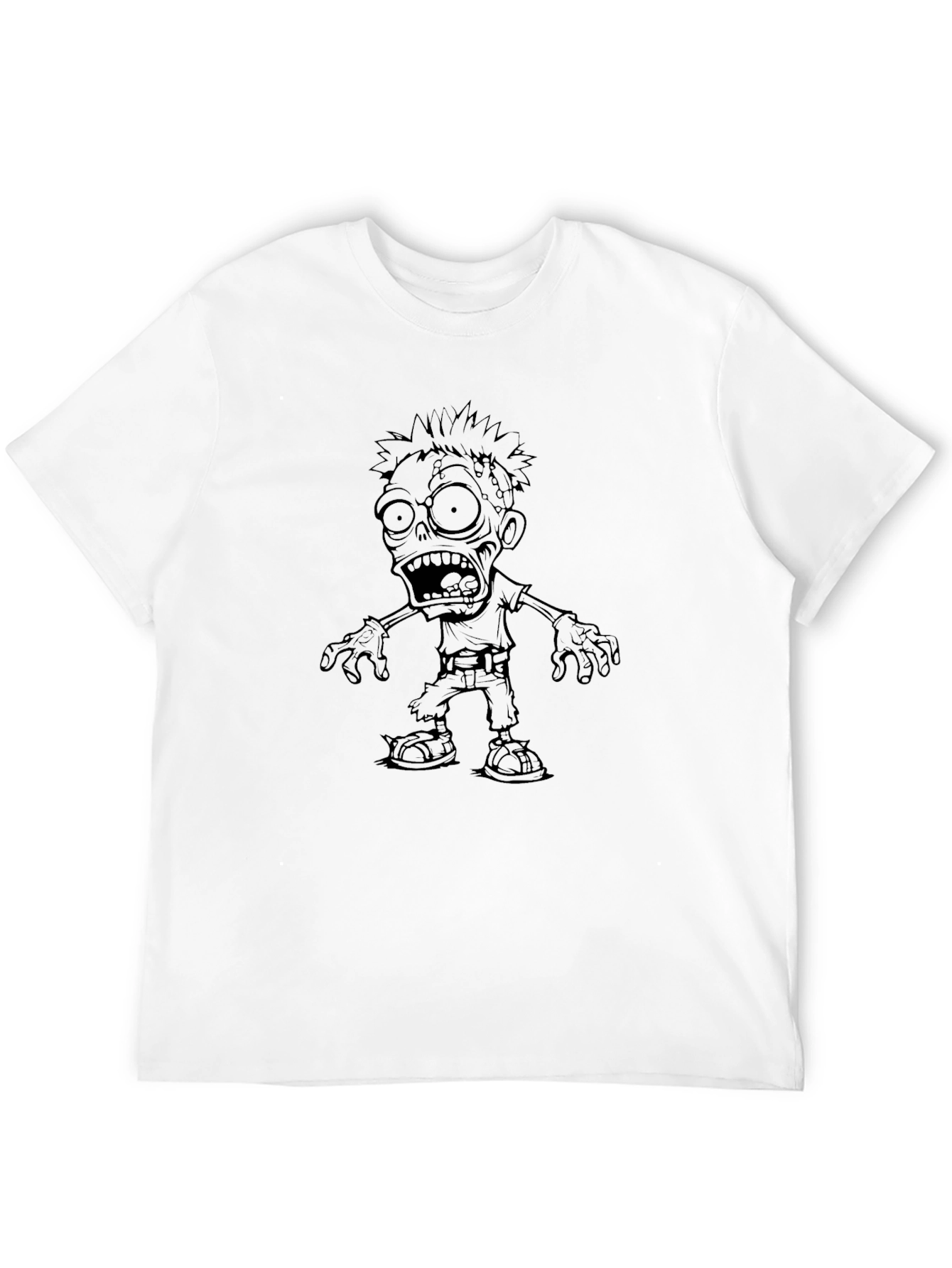 Zombie Graphic Print Black T-Shirt