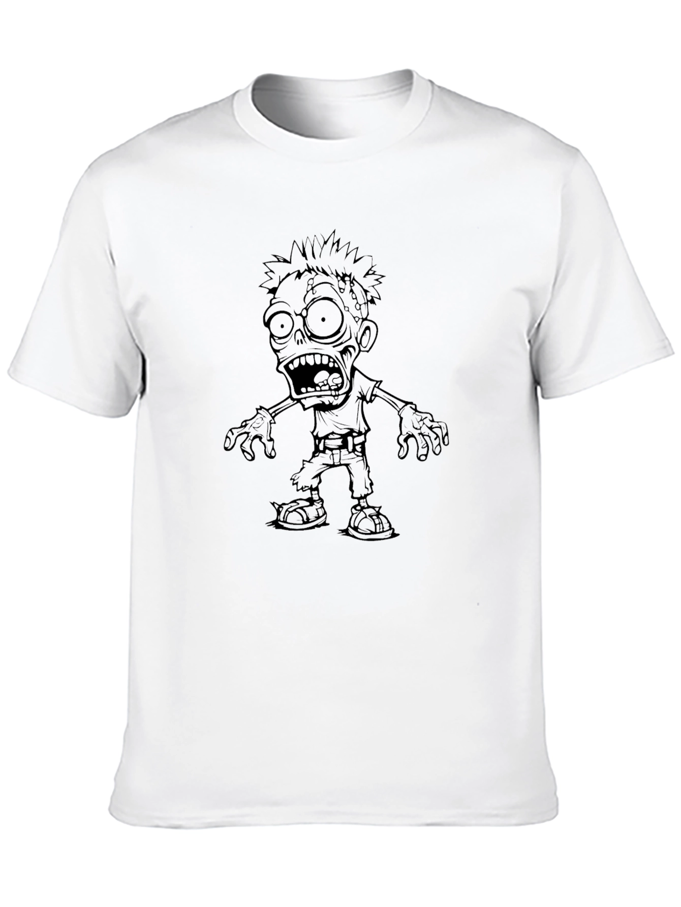 Zombie Graphic Print Black T-Shirt
