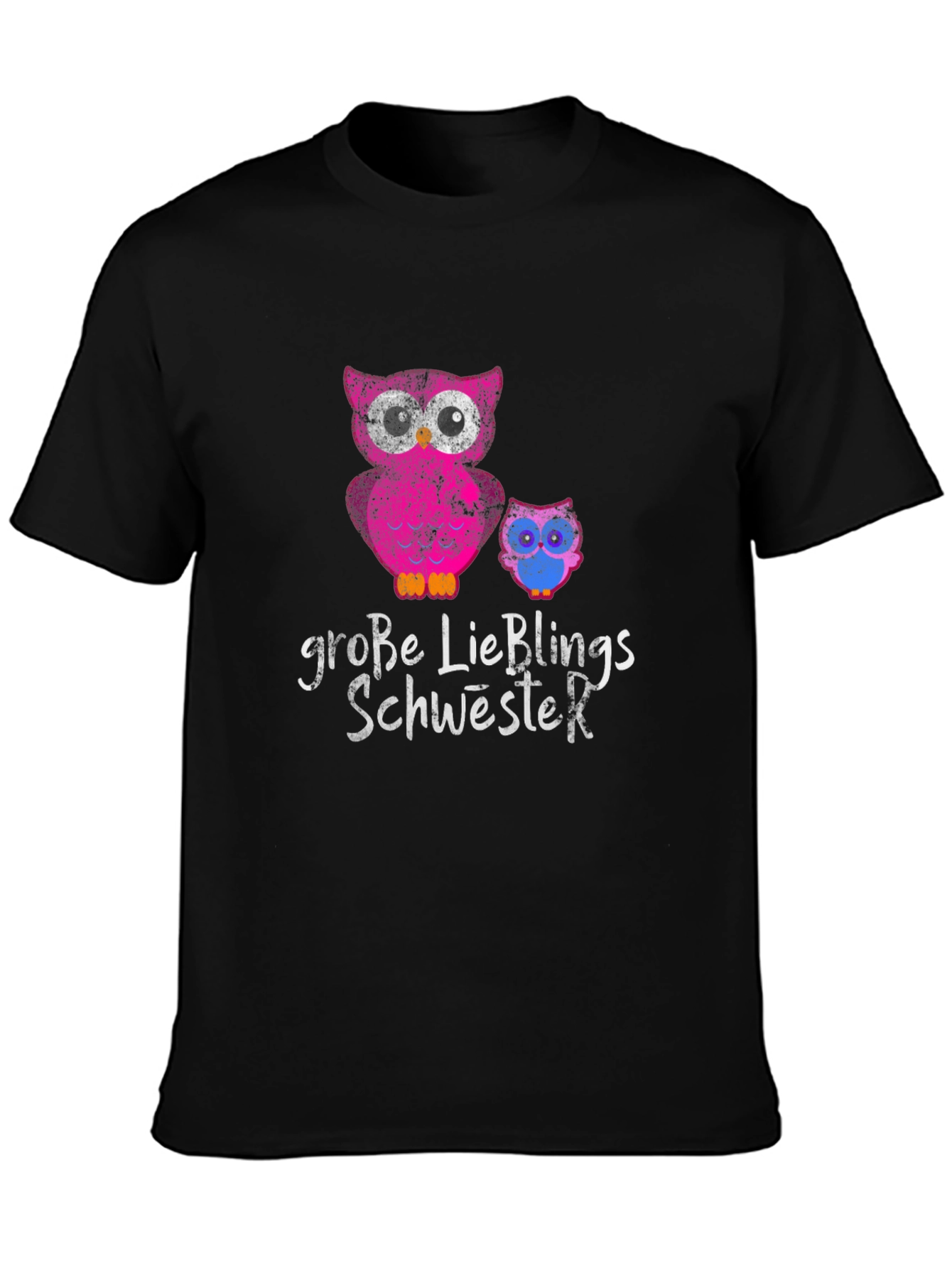 Große Lieblings Schwester Owl T-Shirt
