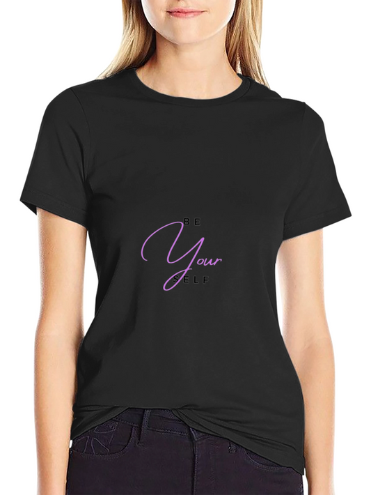 Be Yourself Graphic Tee - Black Casual T-Shirt