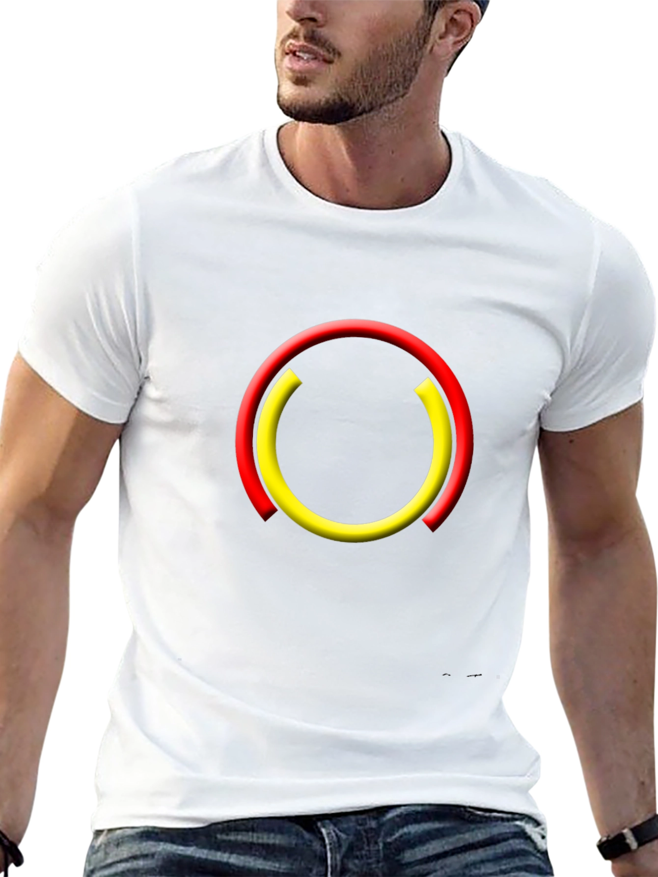 Modern Circle Graphic Black T-Shirt