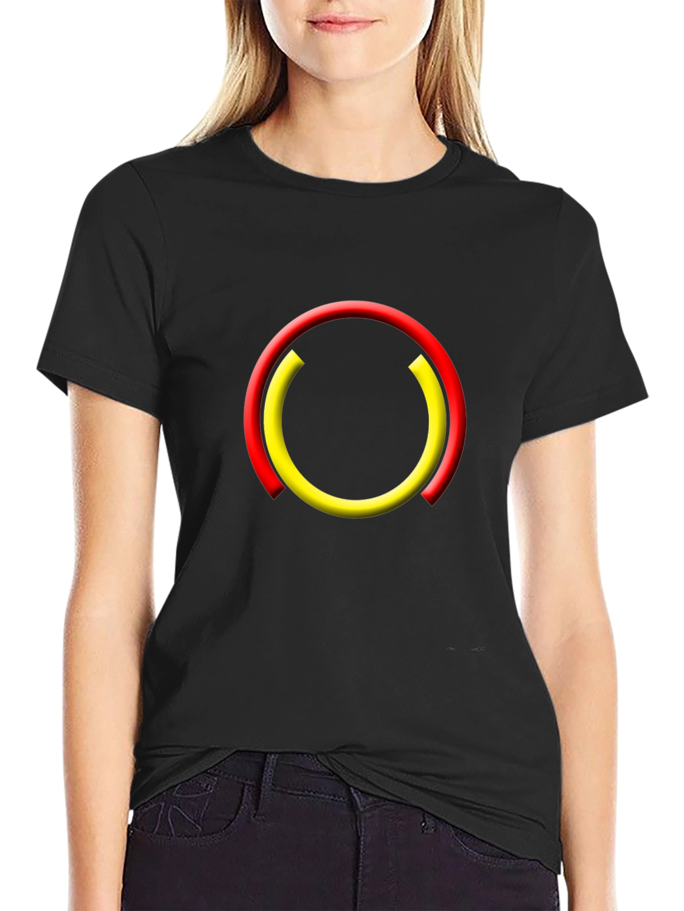 Modern Circle Graphic Black T-Shirt