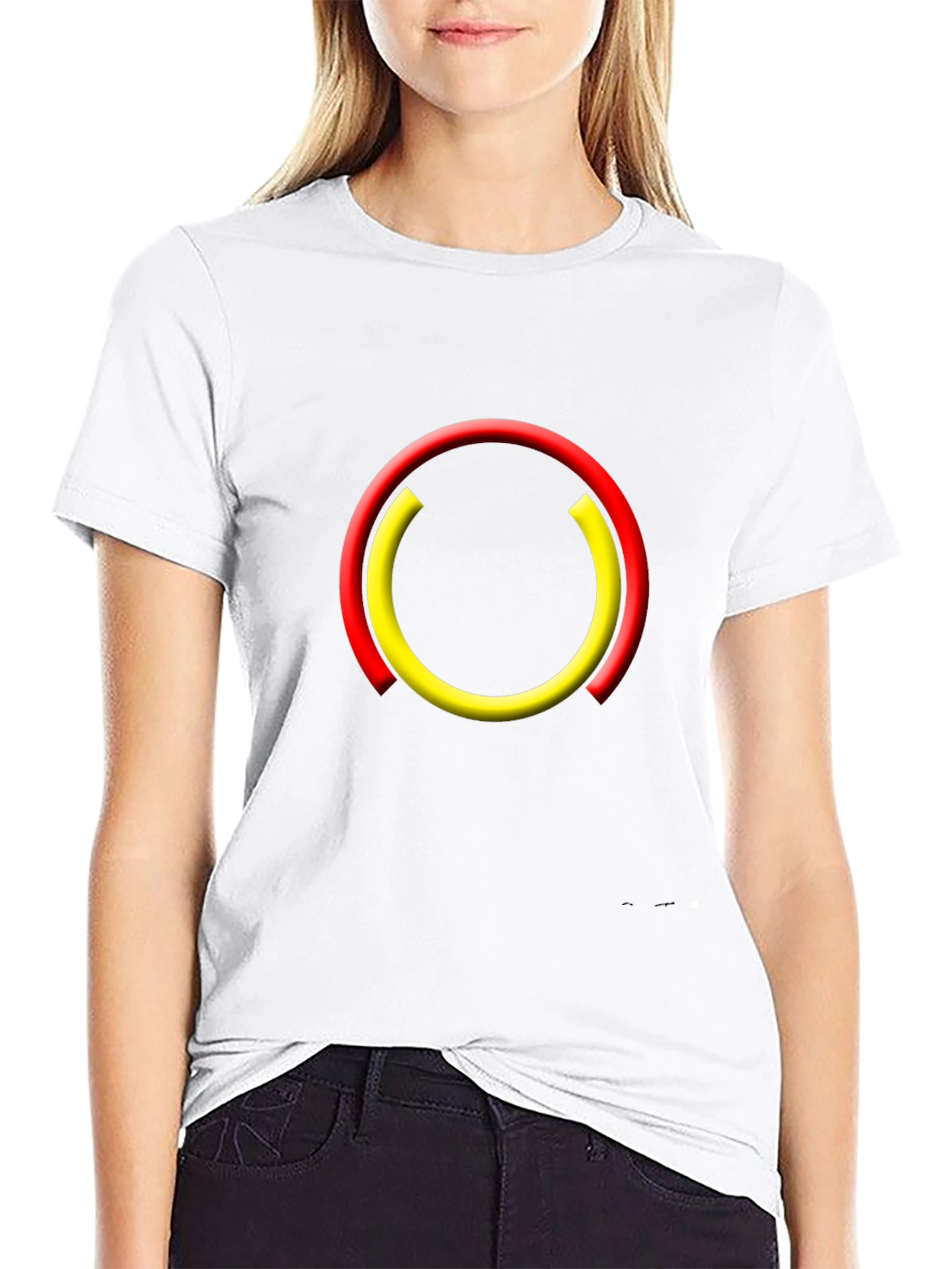 Modern Circle Graphic Black T-Shirt