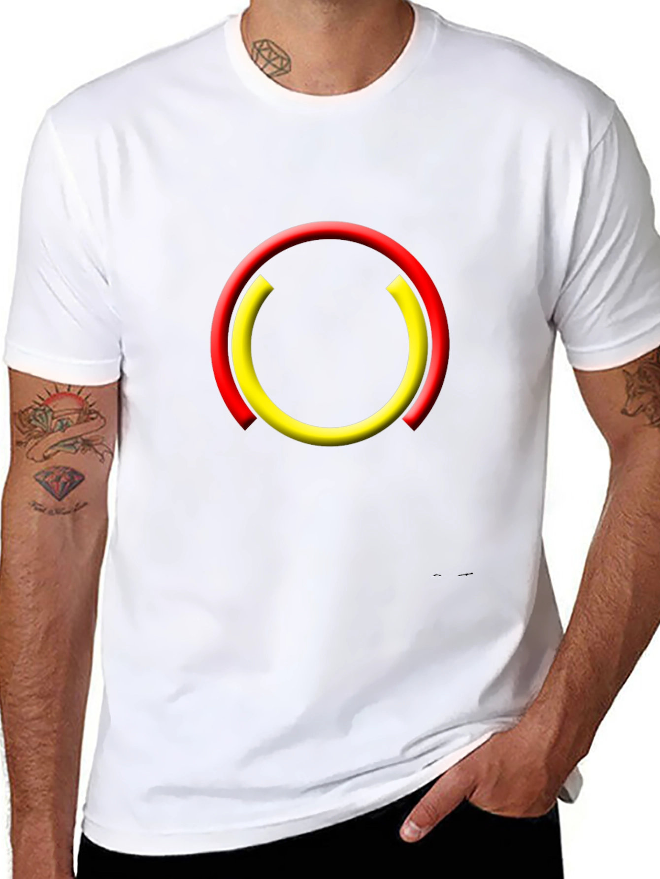 Modern Circle Graphic Black T-Shirt