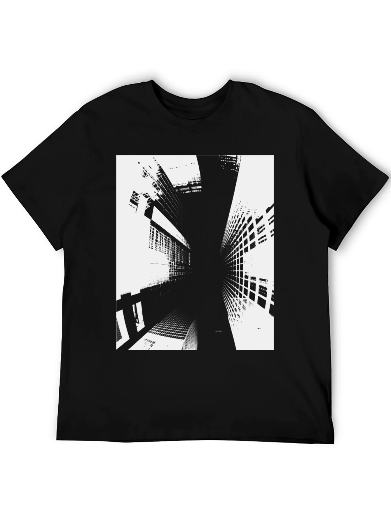 Abstract Building Black T-Shirt