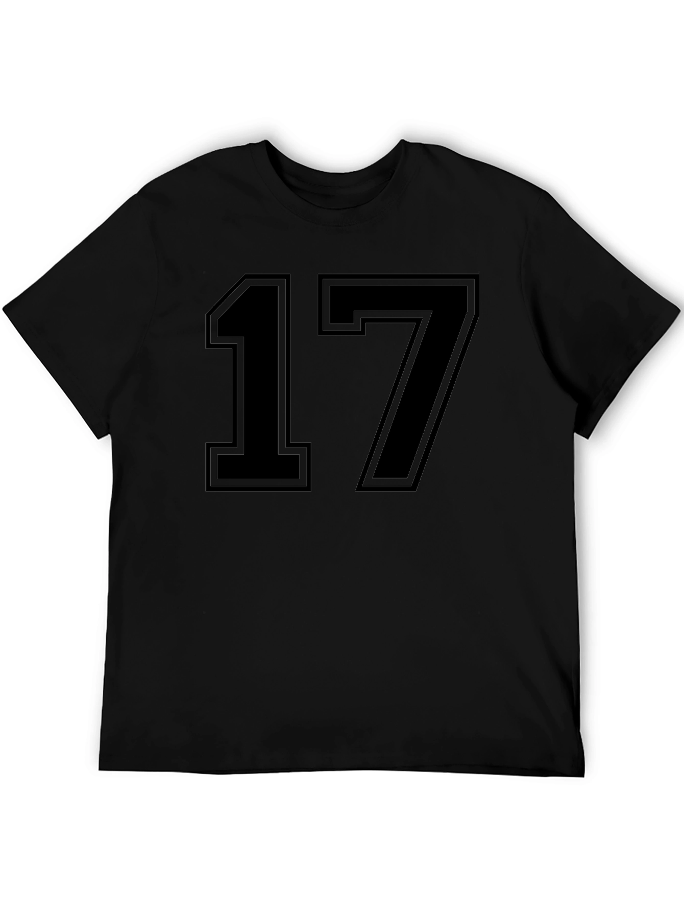 Black Number 17 Graphic T-Shirt