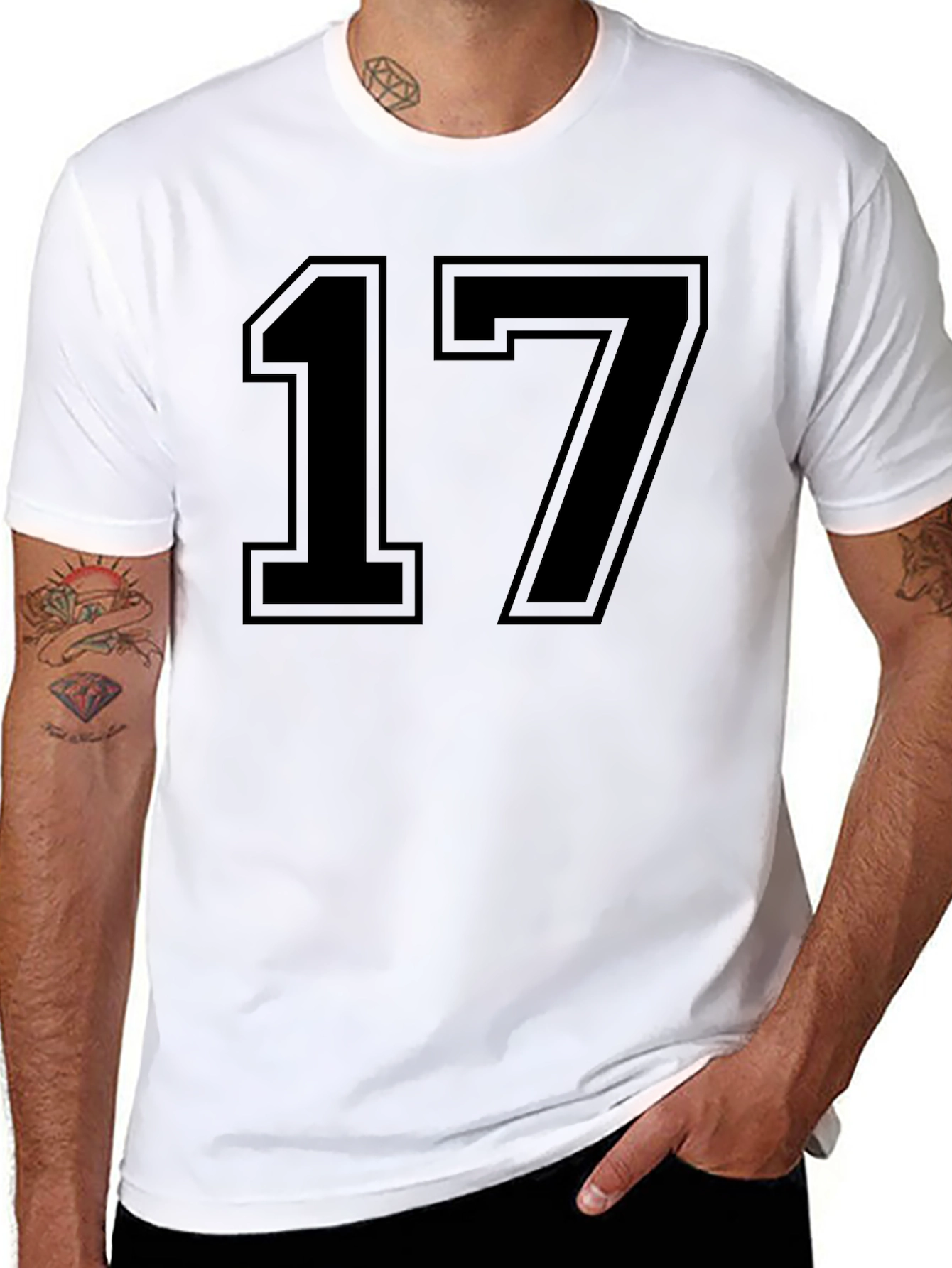 Black Number 17 Graphic T-Shirt