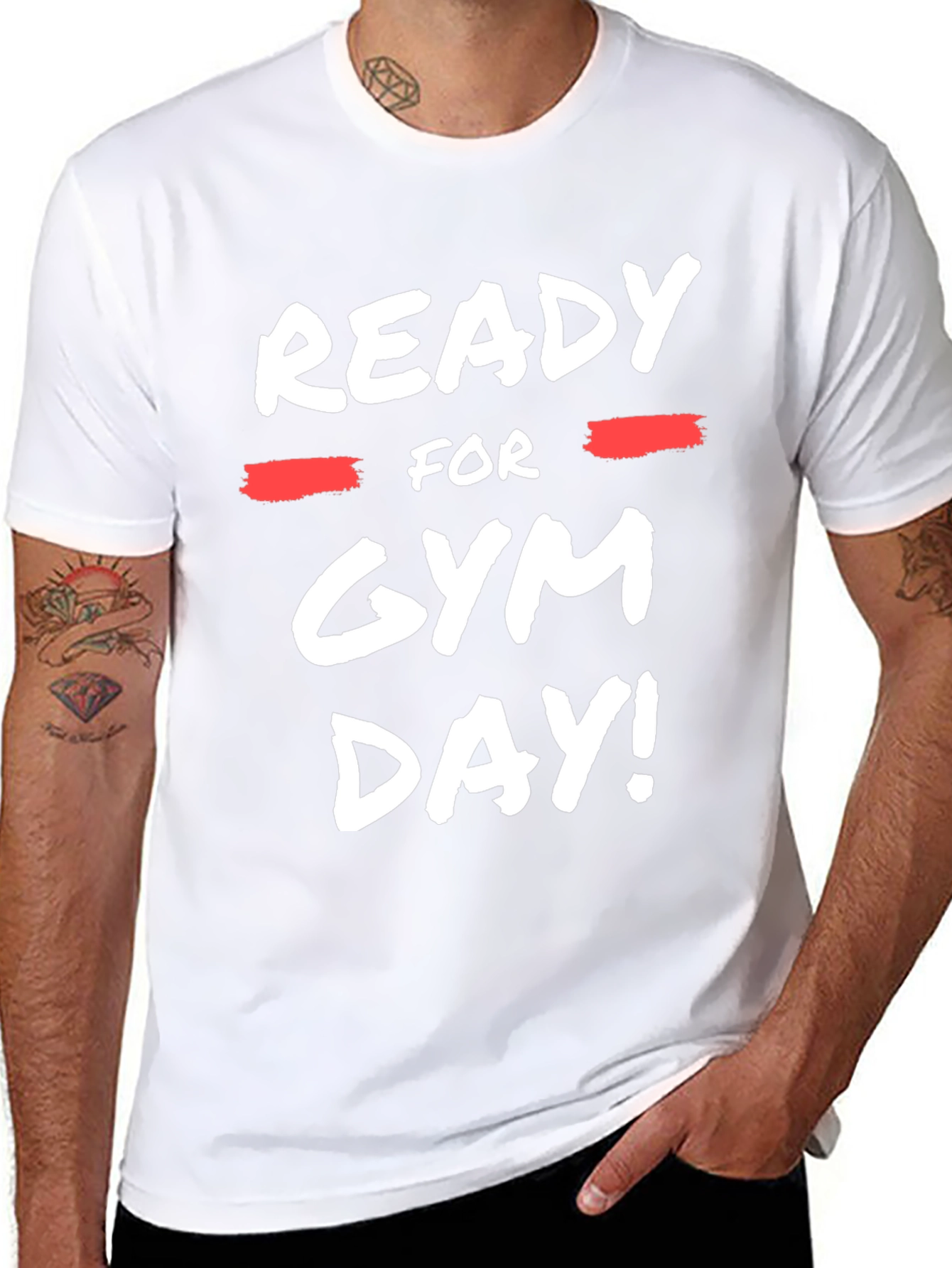 Ready For Gym Day! Black Graphic T-Shirt