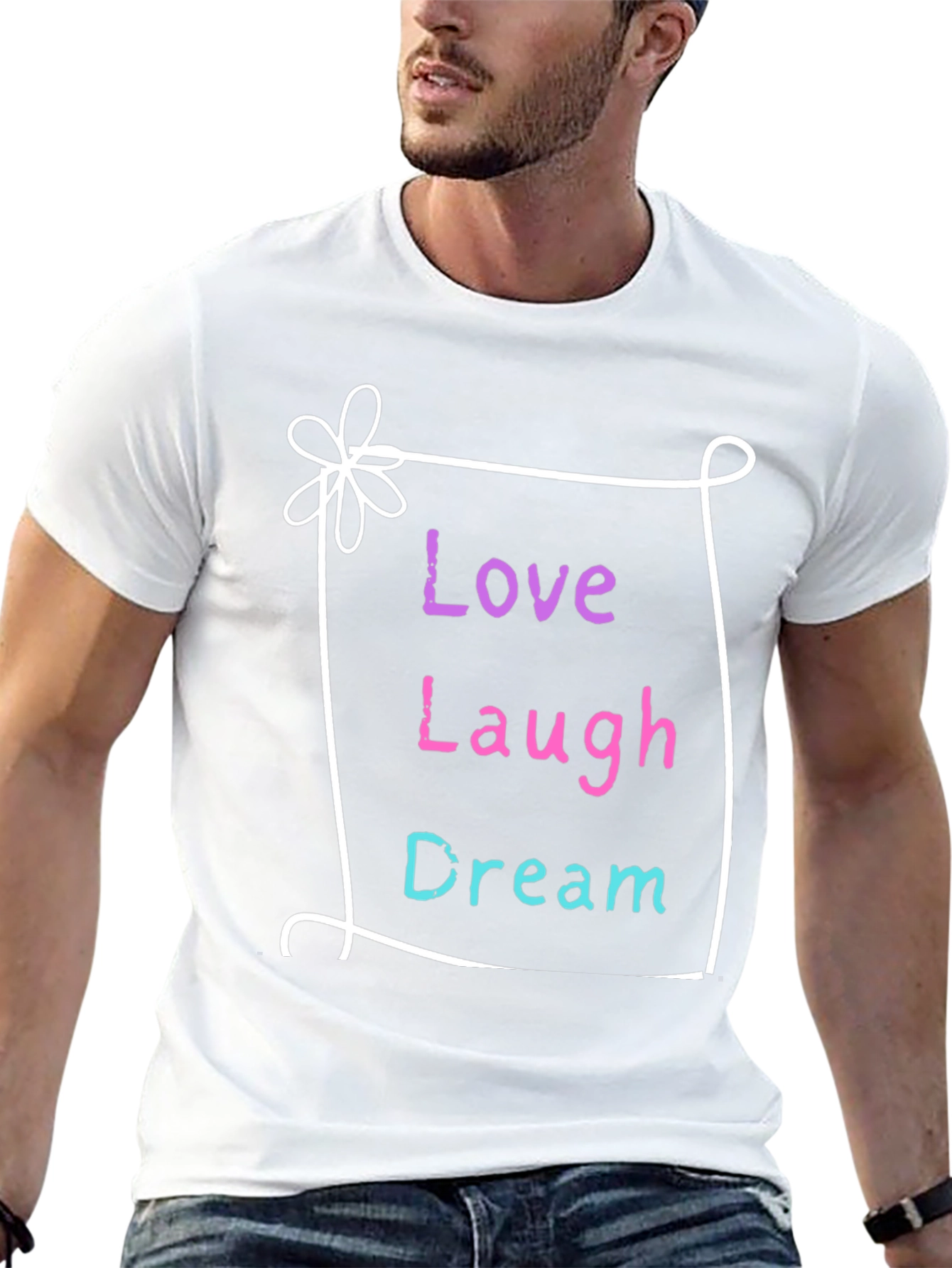 Love Laugh Dream Graphic Tee - Black Casual Shirt