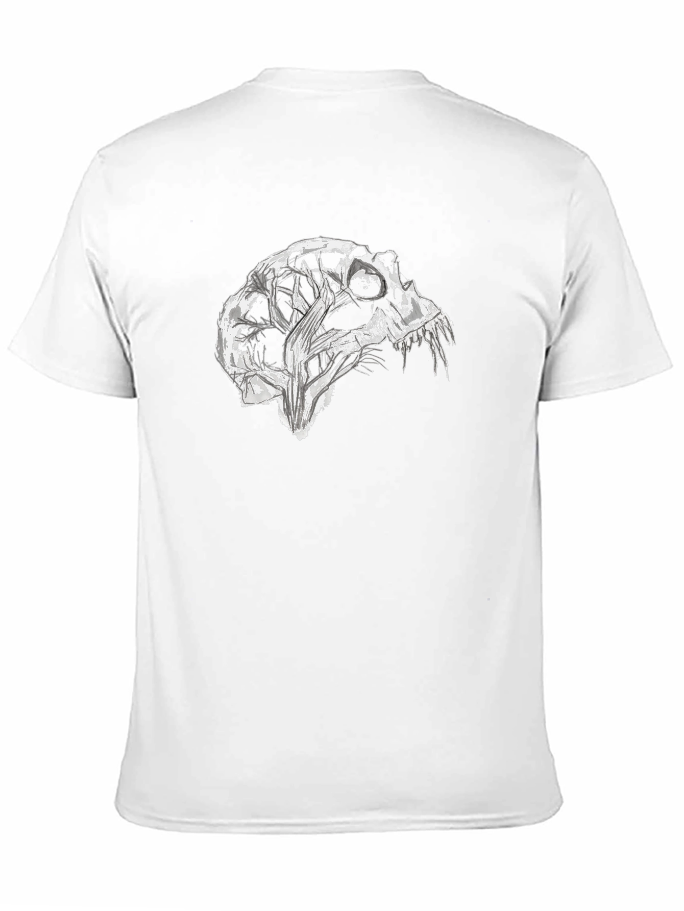 Abstract Skull Graphic Black T-Shirt