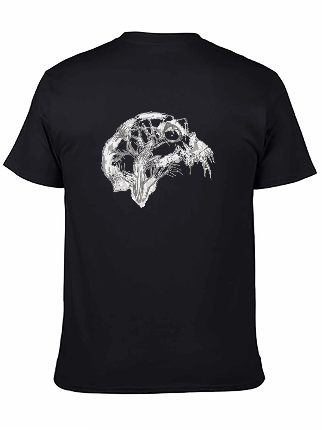 Abstract Skull Graphic Black T-Shirt