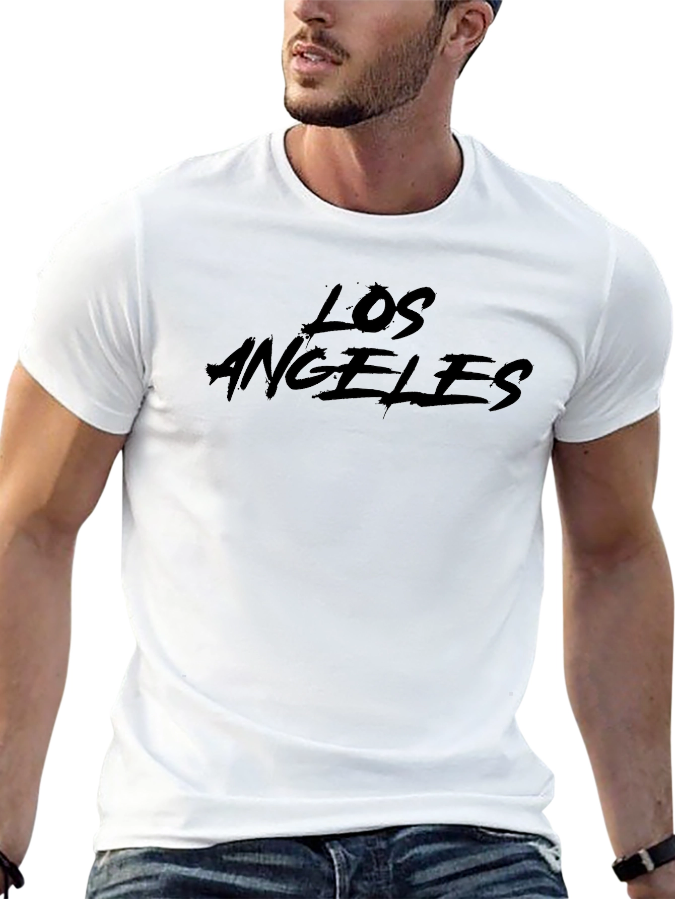 Los Angeles Graphic T-Shirt - Black Crew Neck Tee