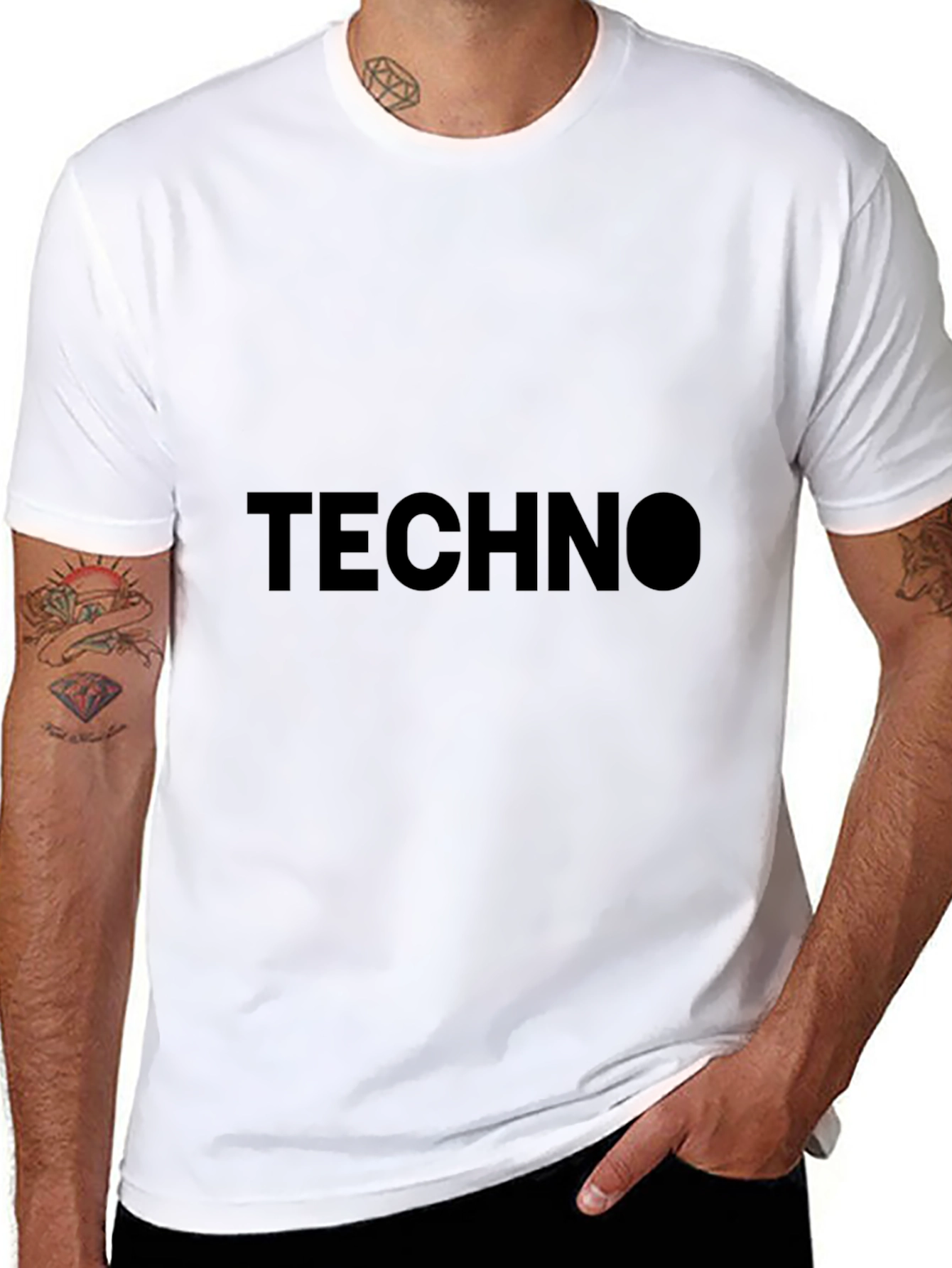 Techno Black T-Shirt - Modern Minimalist Style