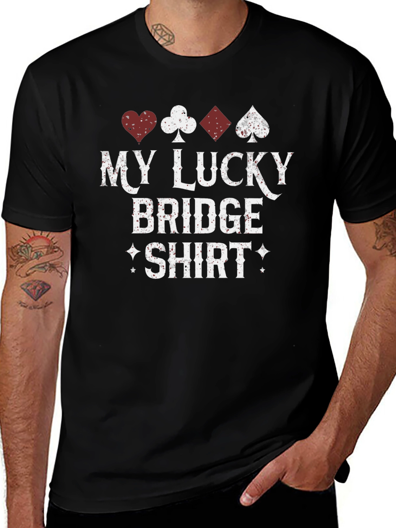 Lucky Bridge Shirt - Playing Card Suit Design