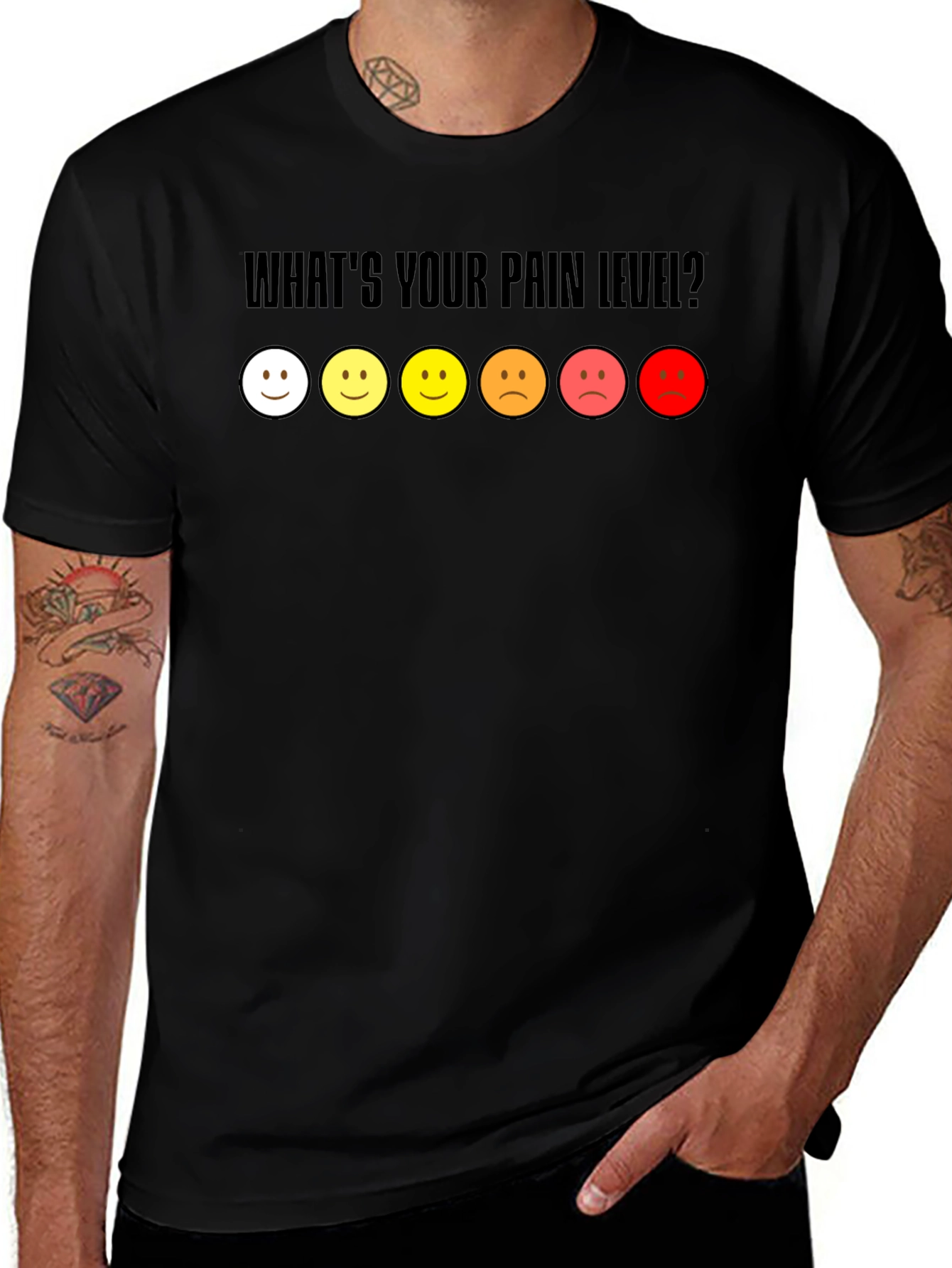 Pain Level Graphic Tee - Black Casual Shirt