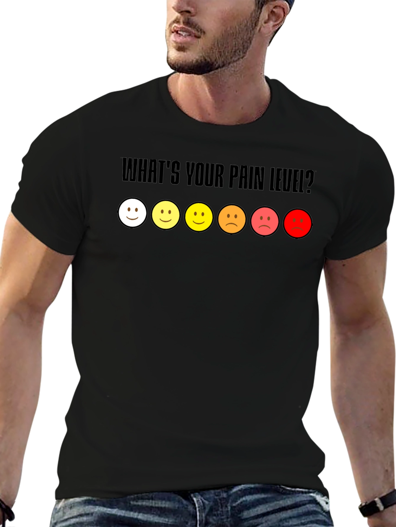 Pain Level Graphic Tee - Black Casual Shirt