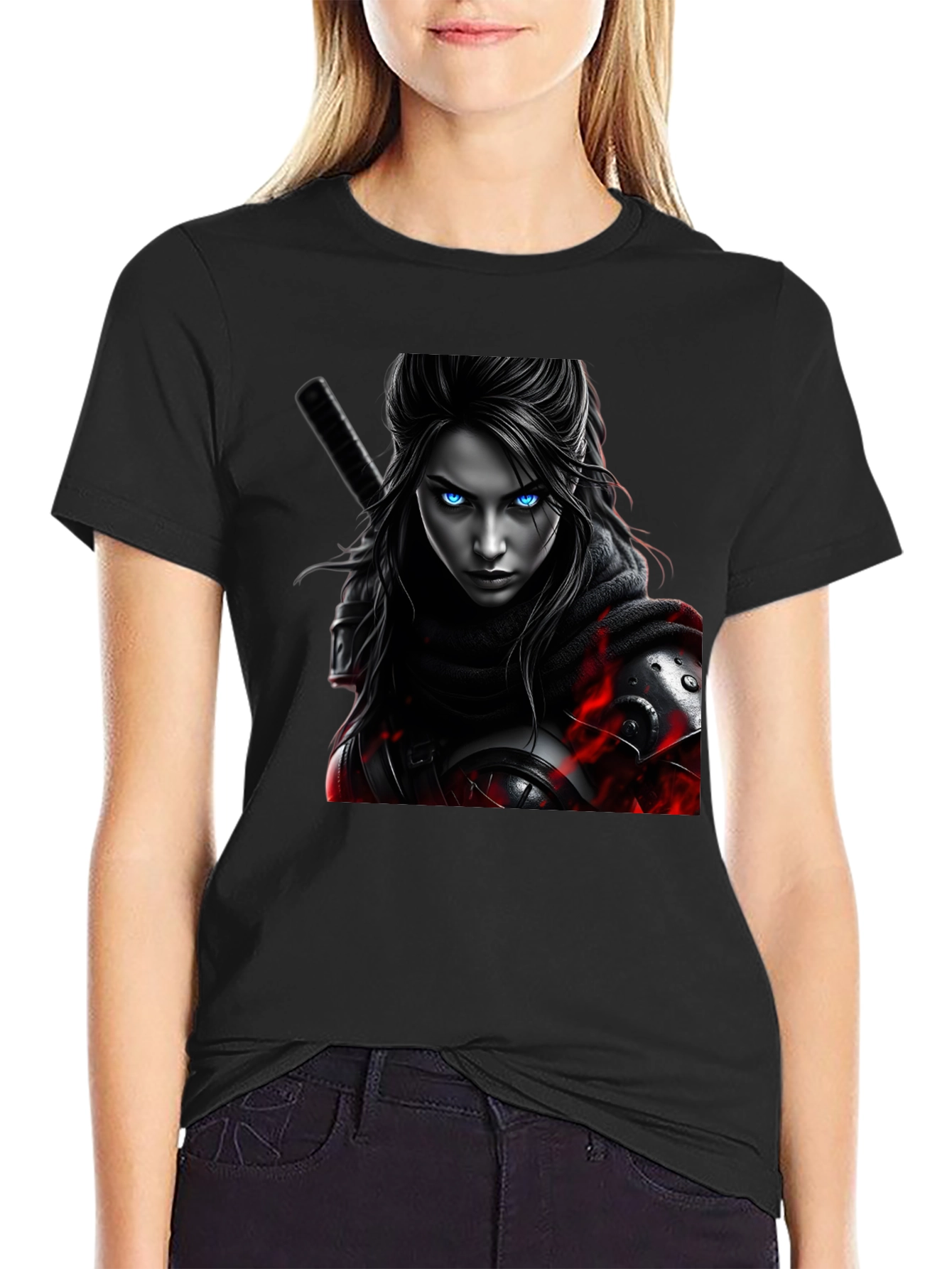 Warrior Woman Graphic Tee - Black T-Shirt