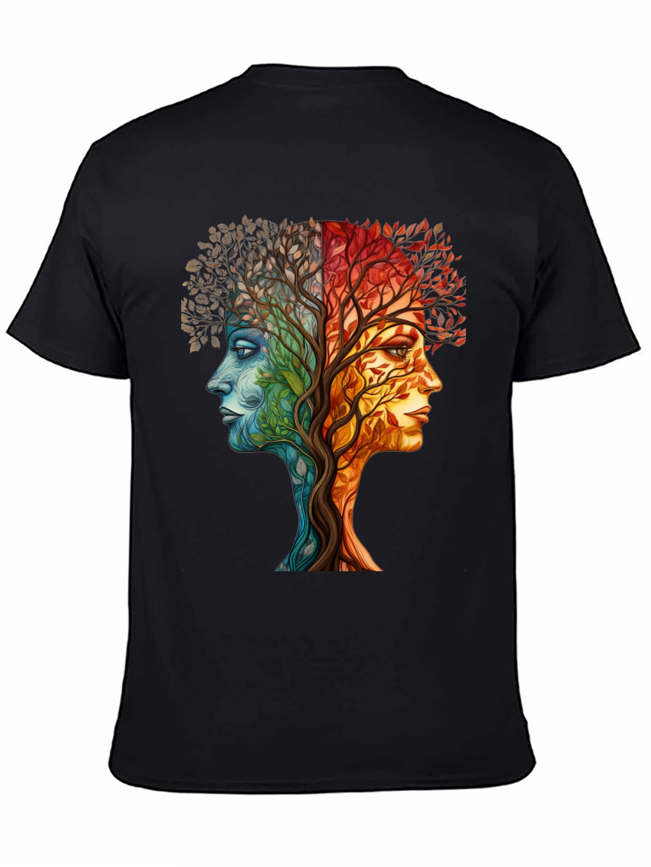 Nature Face Tree T-Shirt - Artistic Graphic Tee
