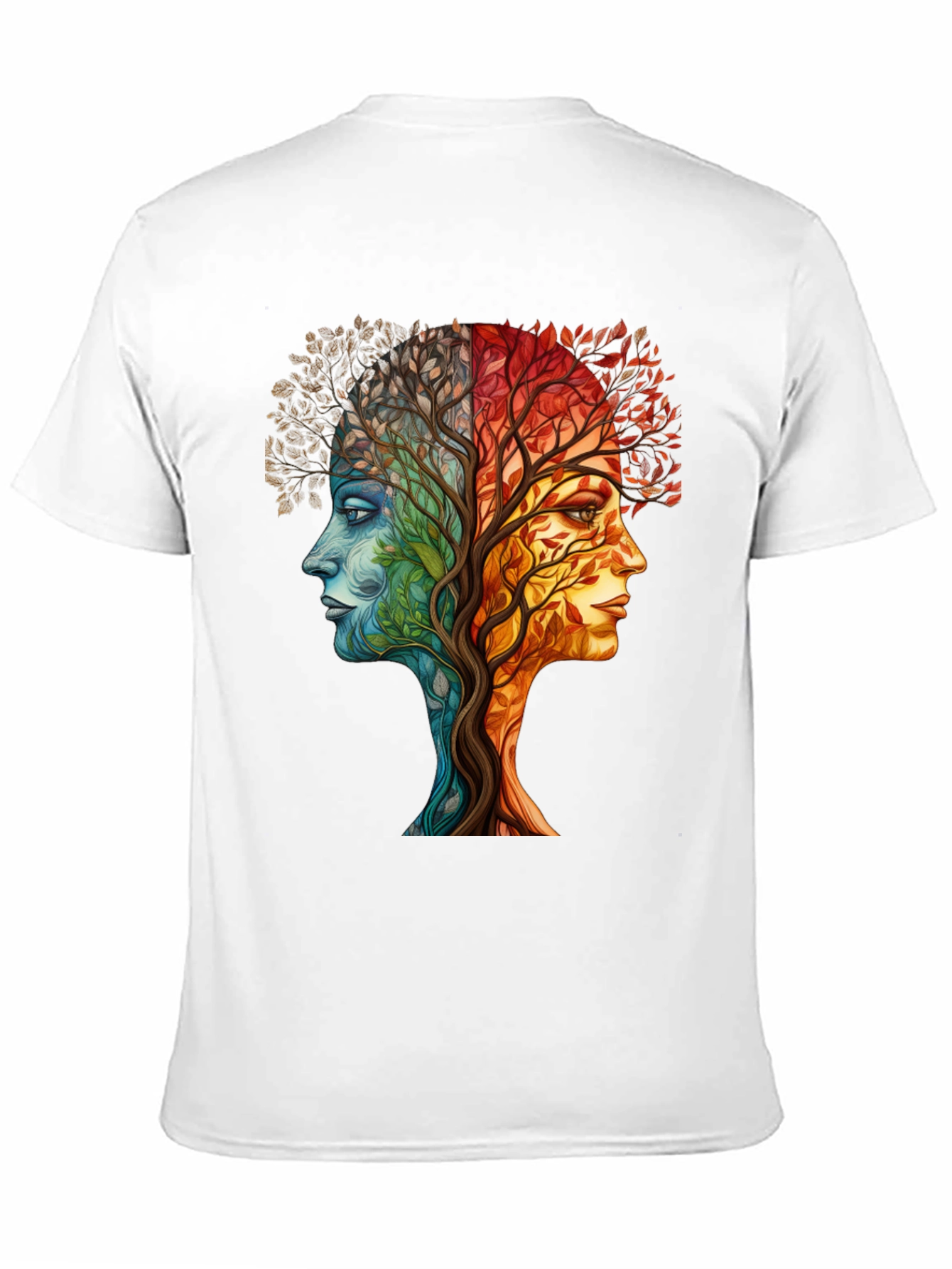 Nature Face Tree T-Shirt - Artistic Graphic Tee