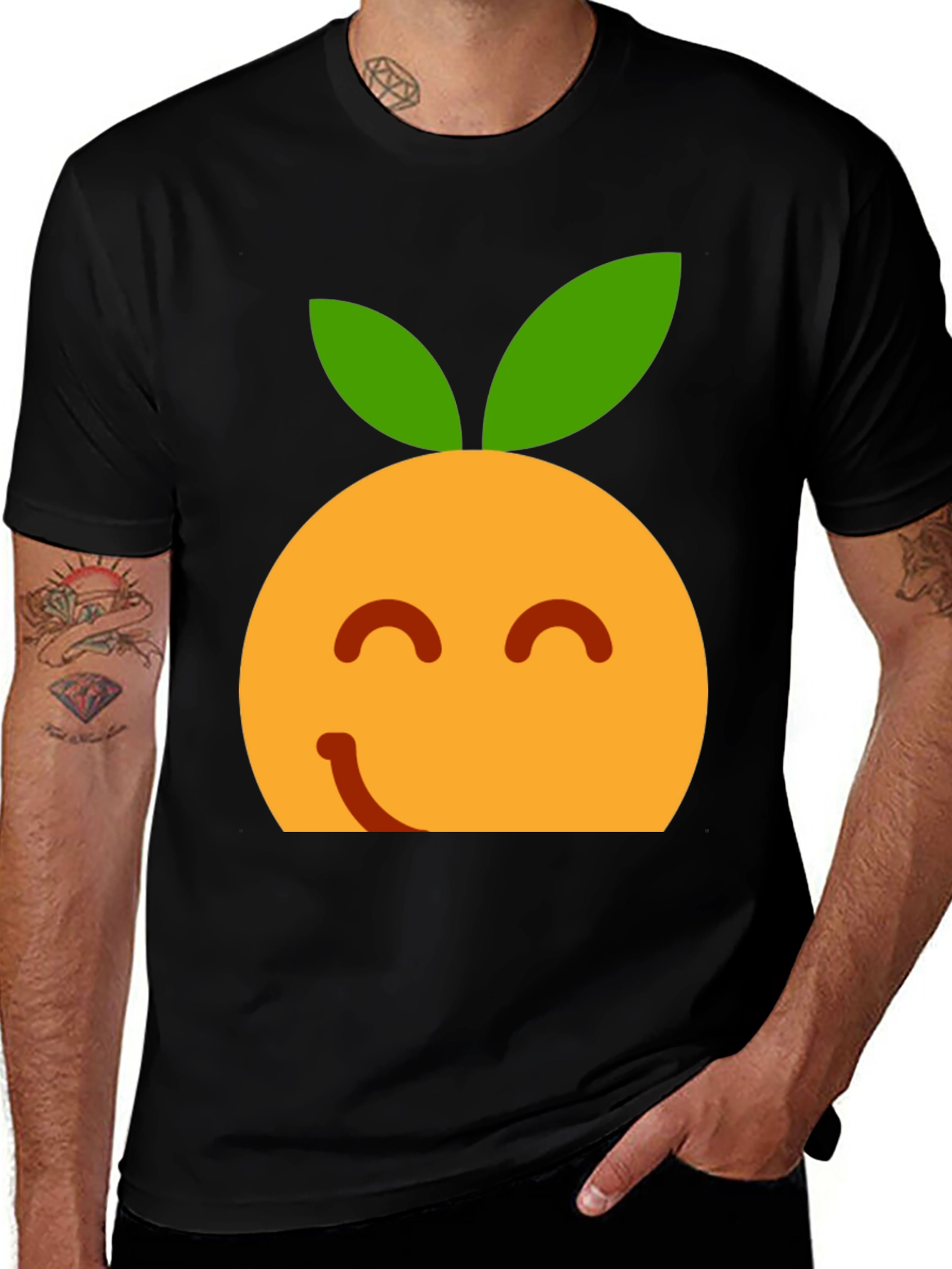 Orange Emoji T-Shirt - Happy Fruit Tee