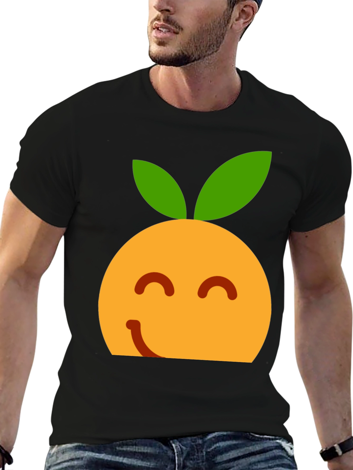 Orange Emoji T-Shirt - Happy Fruit Tee