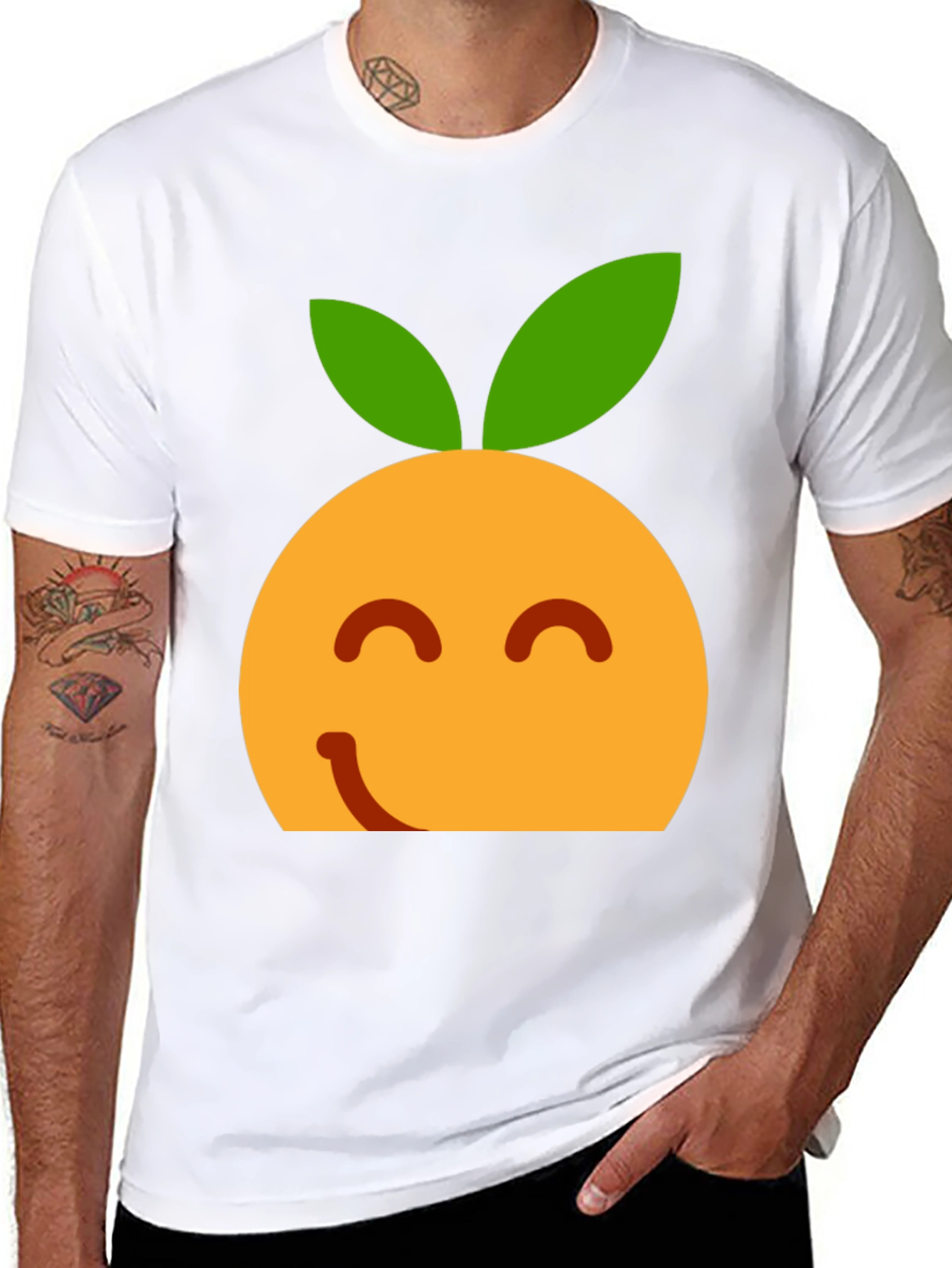 Orange Emoji T-Shirt - Happy Fruit Tee