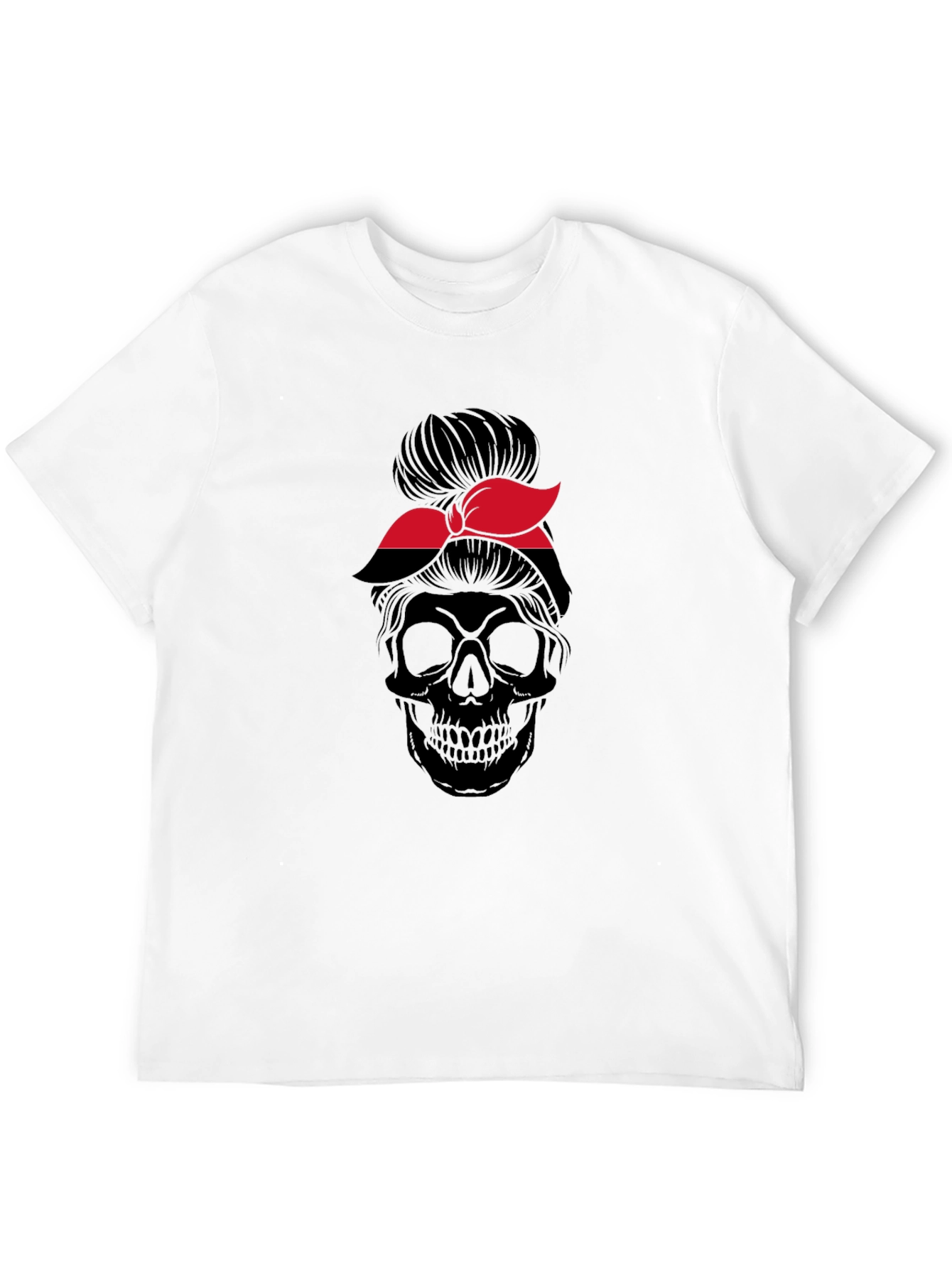 Skull Messy Bun T-Shirt