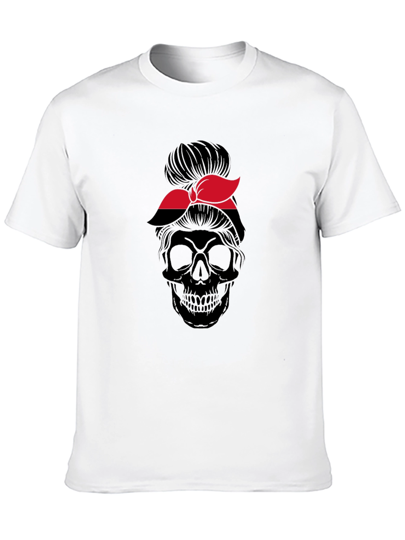 Skull Messy Bun T-Shirt