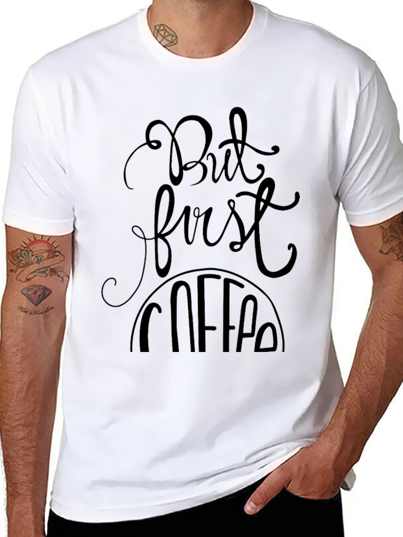 But First Coffee Graphic Tee - Black Unisex