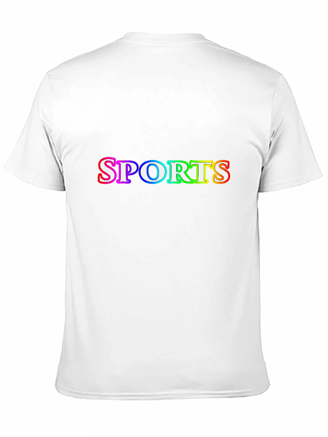 Mens Black T-Shirt with SPORTS Rainbow Graphic