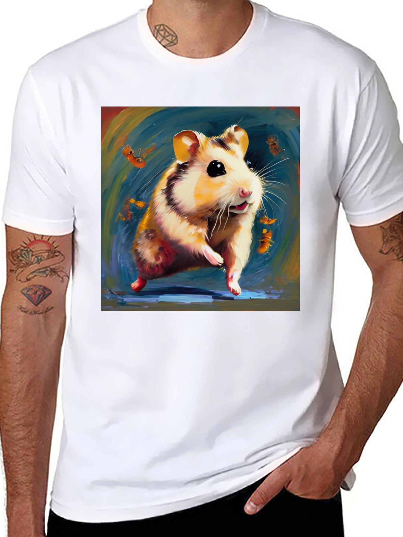 Hamster Graphic Black T-Shirt